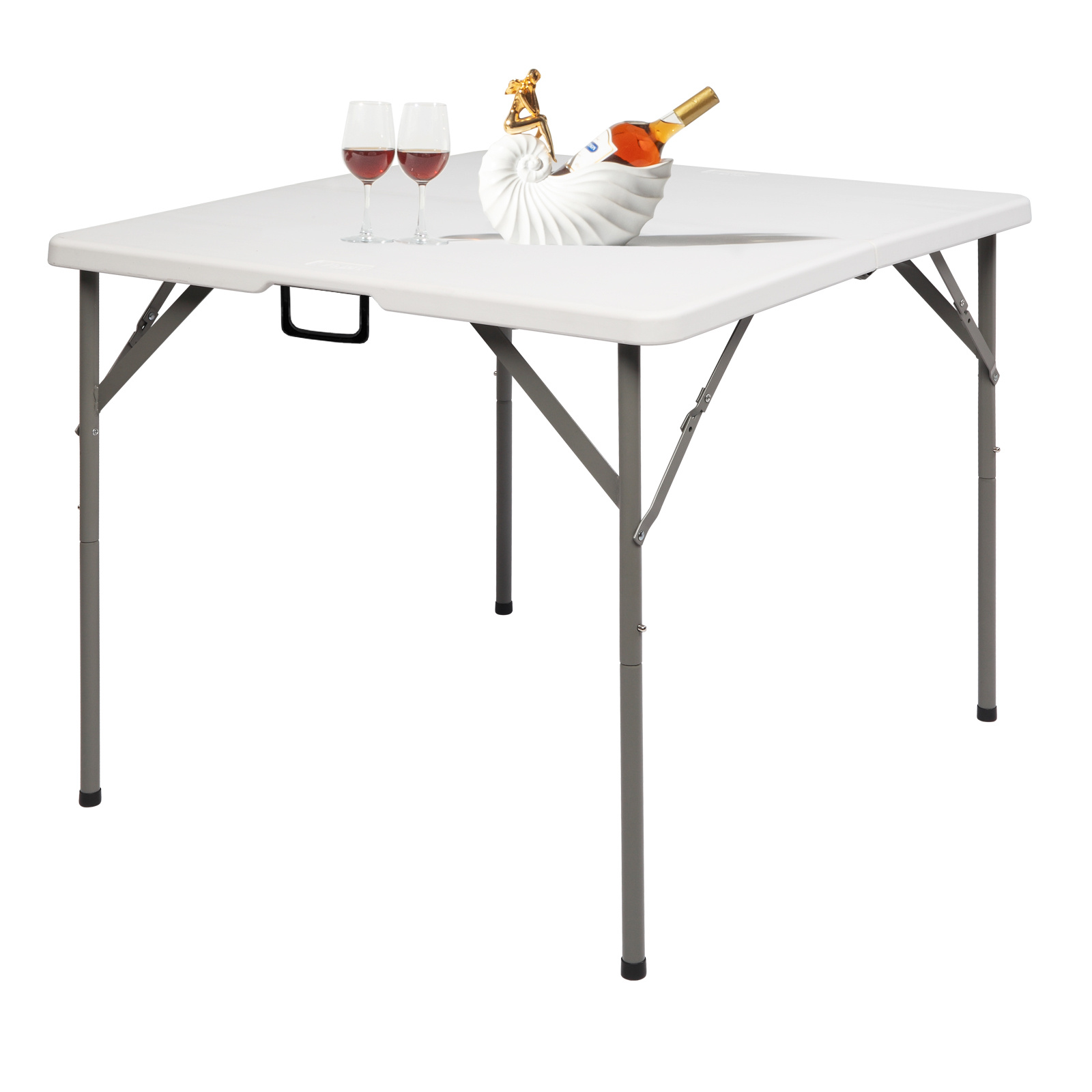 E-shop Bonnlo Campingtisch , Quadratischer Klapptisch Gartentisch, zweifach klappbarer kommerzieller Tisch, tragbarer Esstisch aus Kunststoff, für
