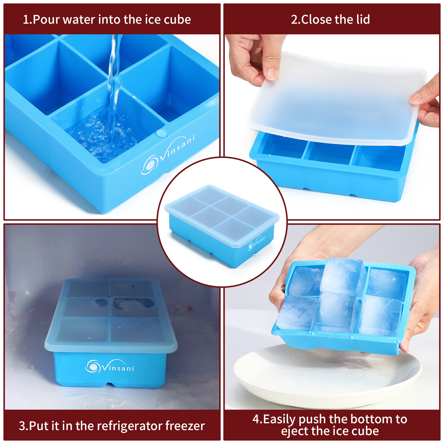 3 Pack Ice Tray with Removable Lid