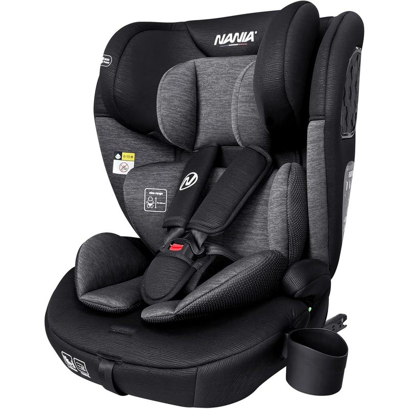 TEMU Nania , Siège auto bébé , évolutif 76-150 cm, de 9 à 36 kg, 15 mois à 12 ans, Têtière ajustable 12 niveaux de réglages, Protections latérales,