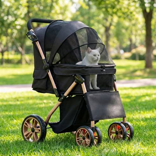 foldable pet dog stroller for cats and dogs shock absorbing wheels buggy for small medium dogs with storage basket cup holder mesh windows 360 rotating eva wheels with brakes dog pushchair folding pram for cats and puppies uk seller
