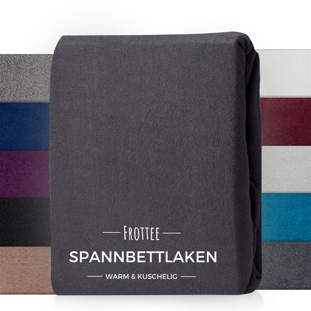 Image of Warm Terry Fitted Sheet 90x200 - 100x200 / 140x200 - 160x200 / 180x200 - 200x200 Cm - Cozy Winter Bed Sheet Made Of 80% Cotton, 20% Microfiber - Plush Soft Fitted Sheet