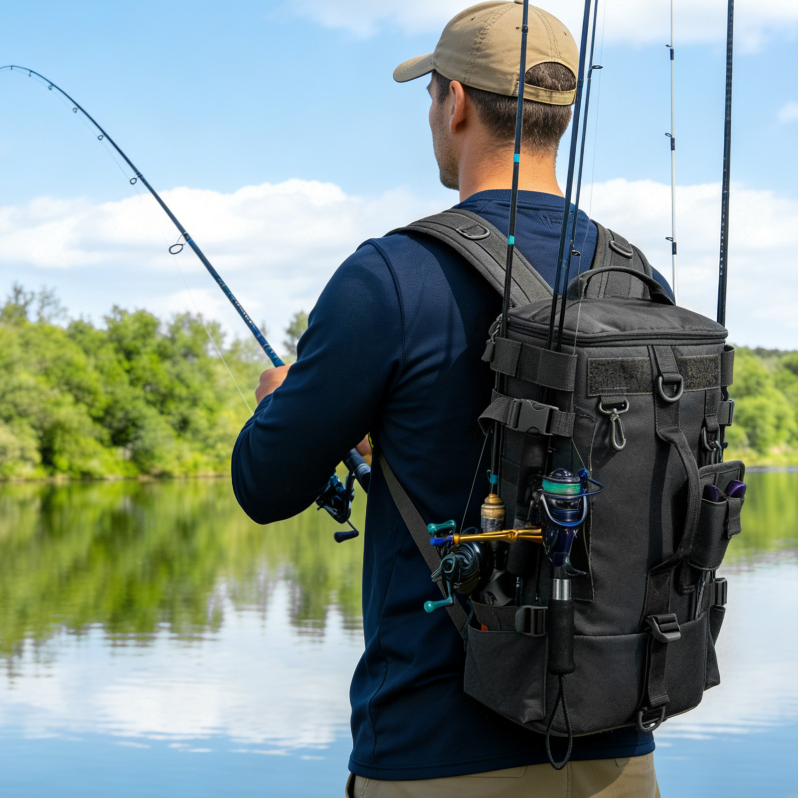 Versatile Outdoor Fishing Backpack for Travel & Picnics