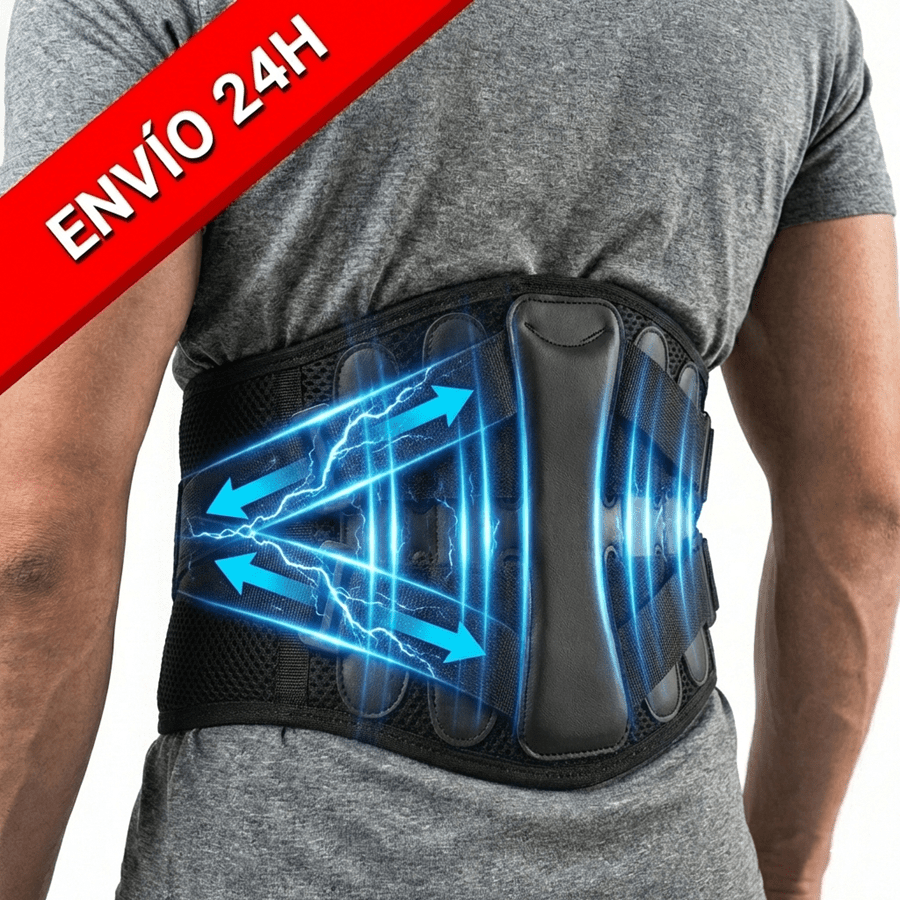 TEMU Faja con de Correas de Tensión - Estabilizador de Columna con 4 Varillas Biónicas - Soporte Sacrolumbar Ajustable de Firmeza - Tejido