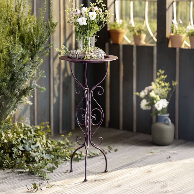 Metal Stands "country-style" Black, With Tray, Side Table, Plant Pot