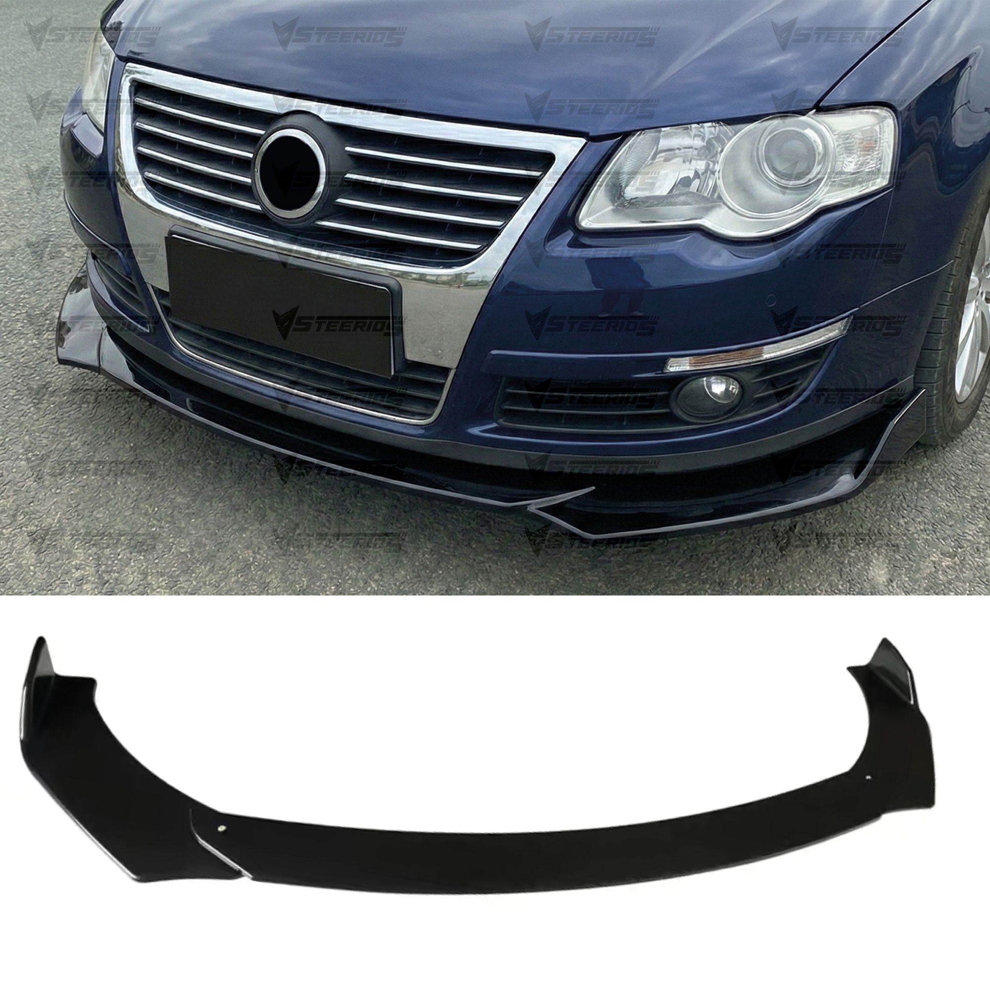 Image of Front Bumper Lip Wrap For Vw B5 B6 B7 Jetta Mk5 Mk6 Golf Mk5 Mk6 Mk7 New 3pcs Lip Adjustable Tuning Body Part Chin Spoiler Splitter Deflector Body Kit