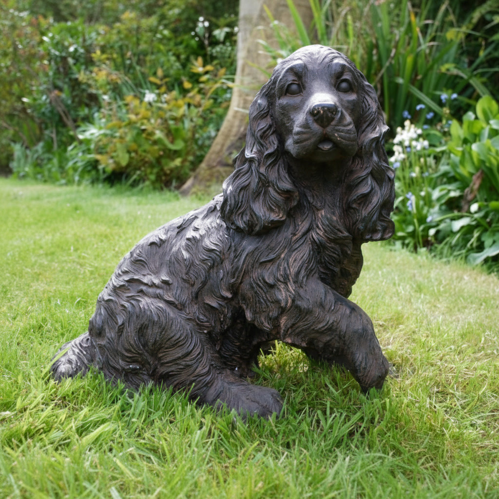 TEMU Realistic Resin Dog Garden Ornament Outdoor – Decorative Dog Sculpture For Garden, Patio Or Lawn – Weather Resistant Dog Statue Gift