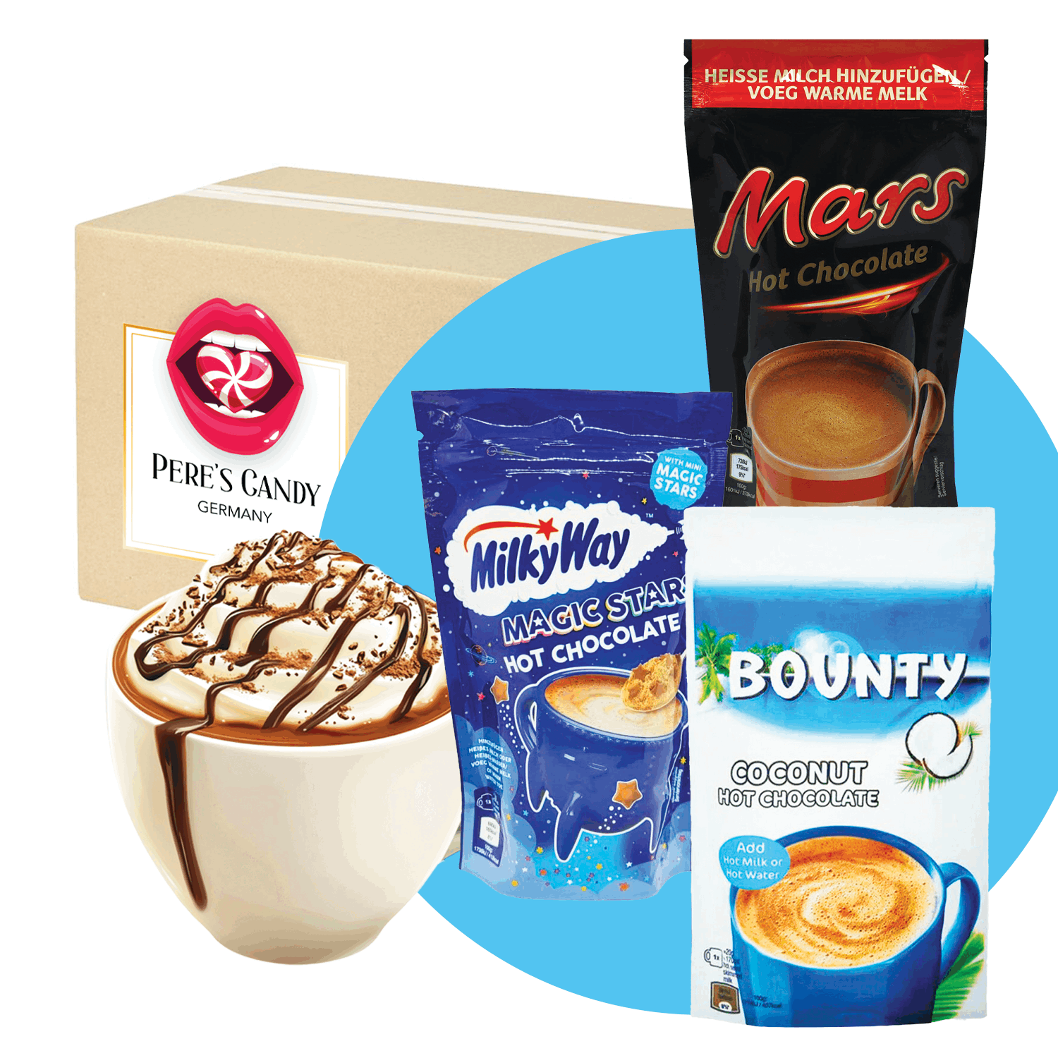 3er Pack Hot Chocolate - 1x Bounty+ 1x Mars + 1x Milky Way Magic Stars - 3x140g
