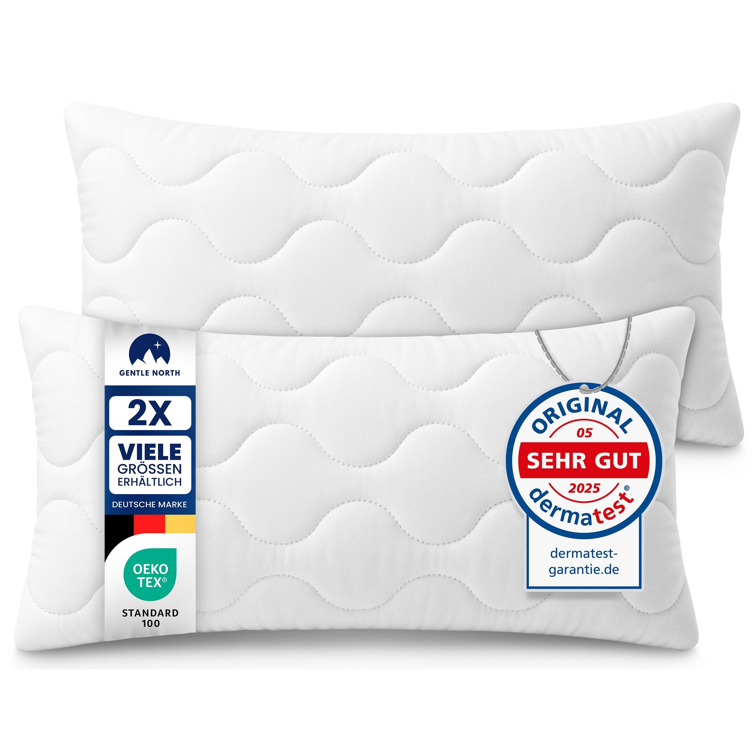 Image of Gentle North Pillows - 2-piece Set Of Pillows For Bed And As Decorative Pillows - With Zipper For Filling - Sofa Pillows - Decorative Cushions For Couch And Sofa - Washable Up To 60° - White