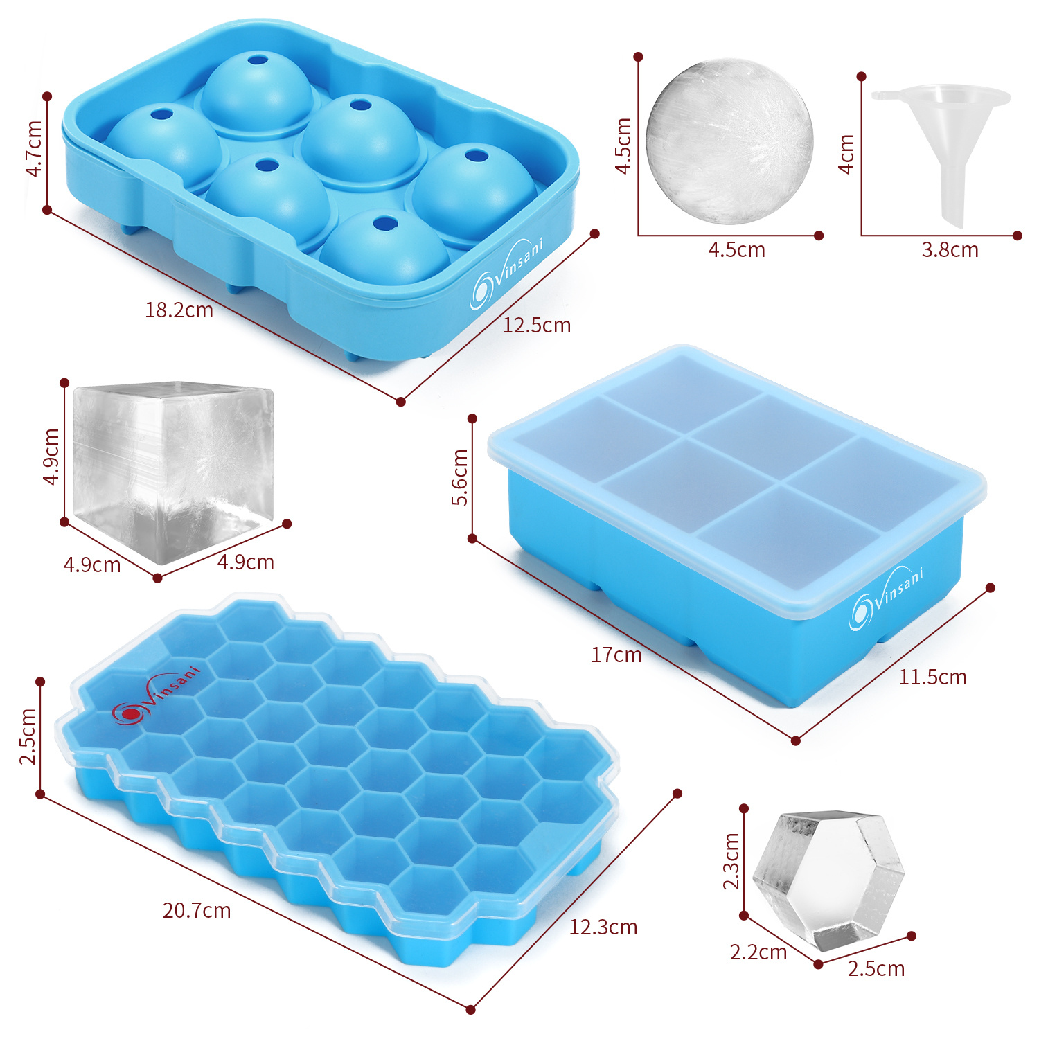 3 Pack Ice Tray with Removable Lid