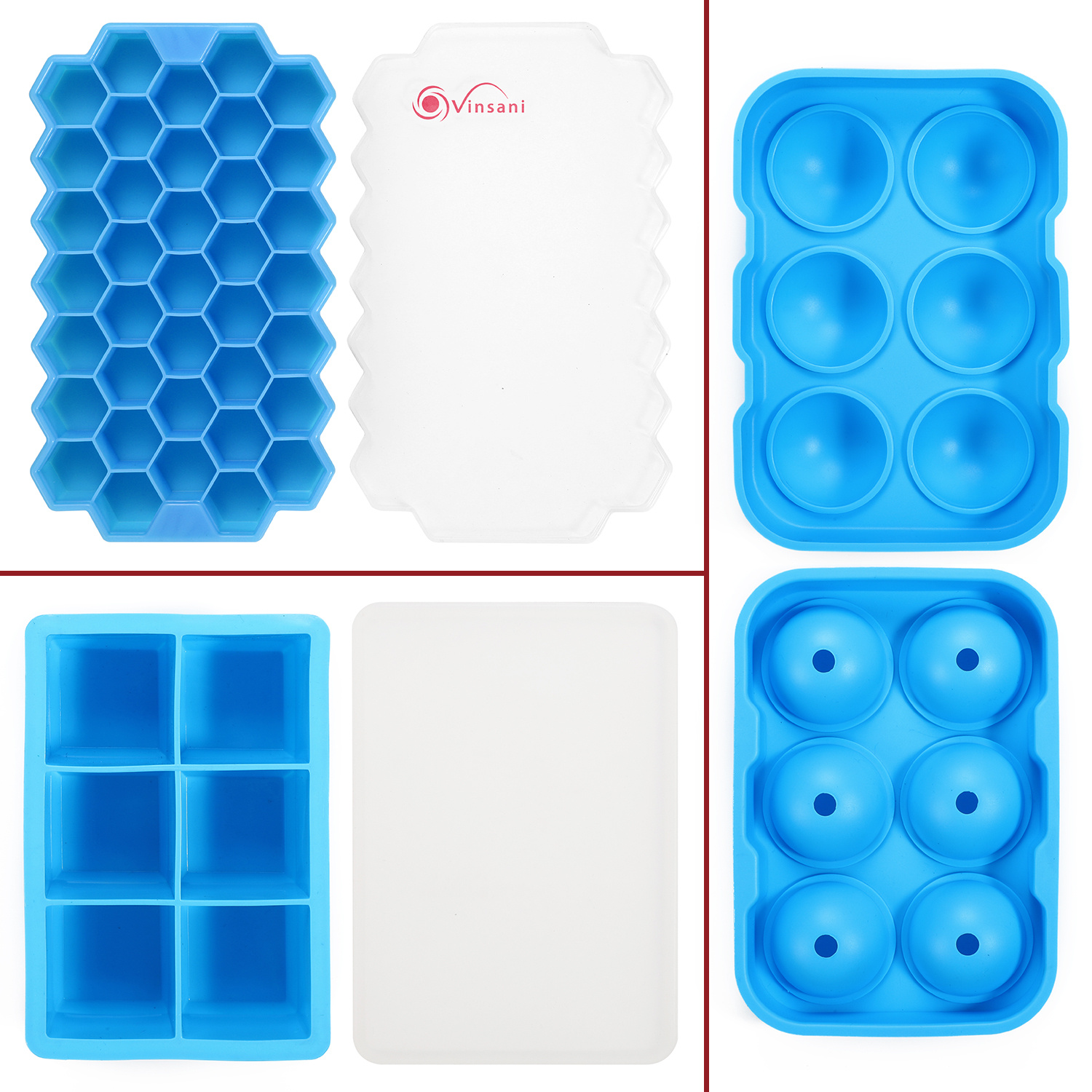 3 Pack Ice Tray with Removable Lid