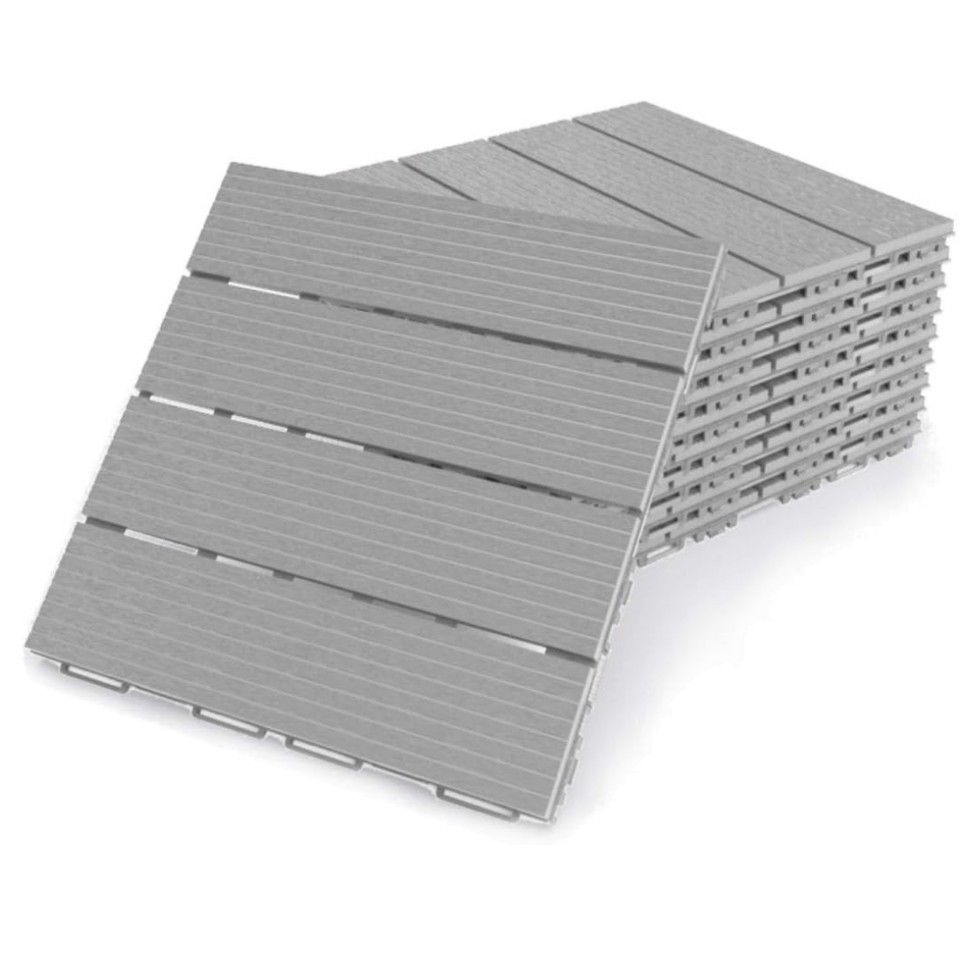 Decking 30x30 Cm, Pack Of 8 Pieces, 0.72 M2, Decking Board, Easy And Quick Click Installation, Weather-resistant, Colors
