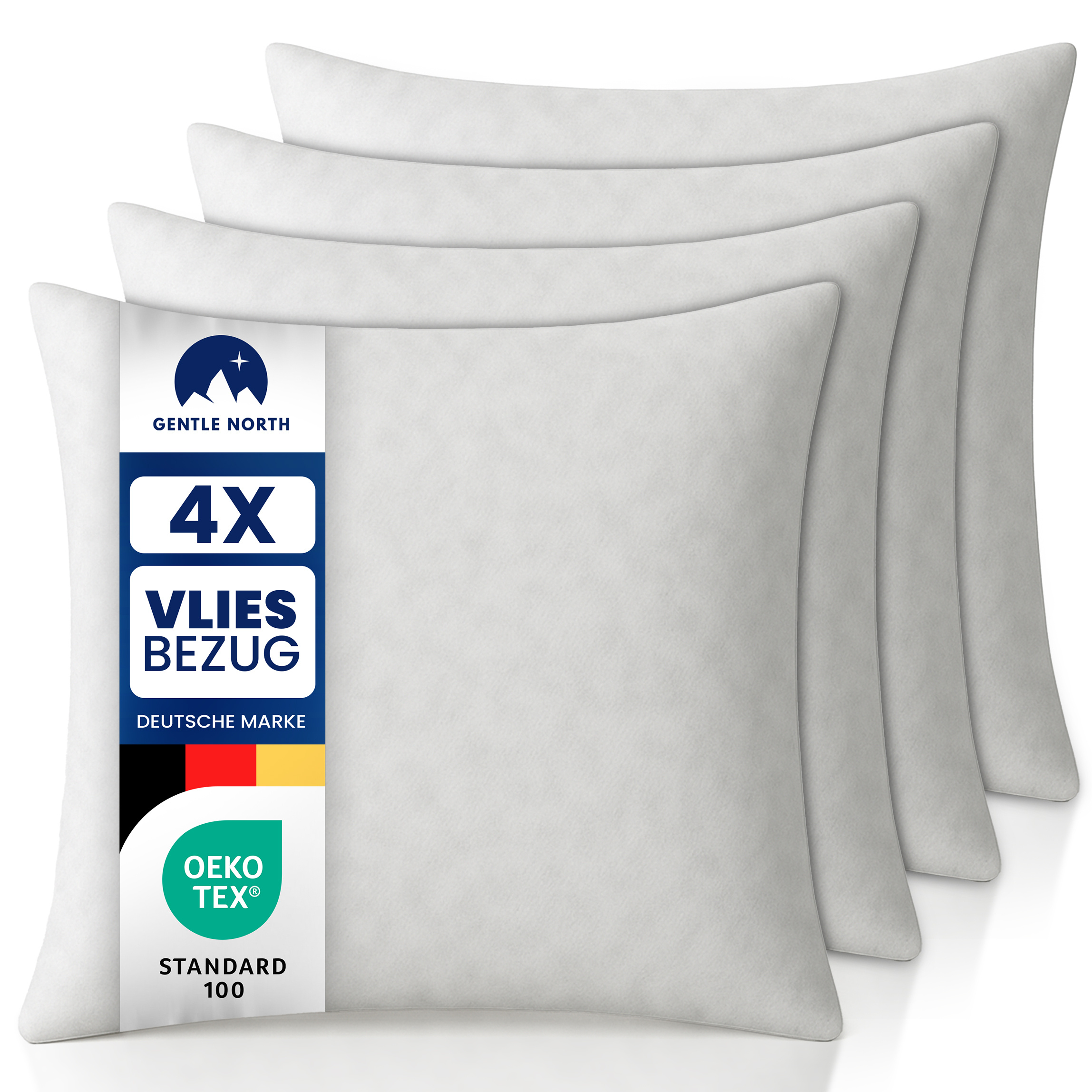 E-shop Kopfkissen - 4er Set Kissen für Bett und als Dekokissen - Füllkissen aus Polyester - Sofakissen - Zierkissen für Couch und Sofa - Waschbar bis