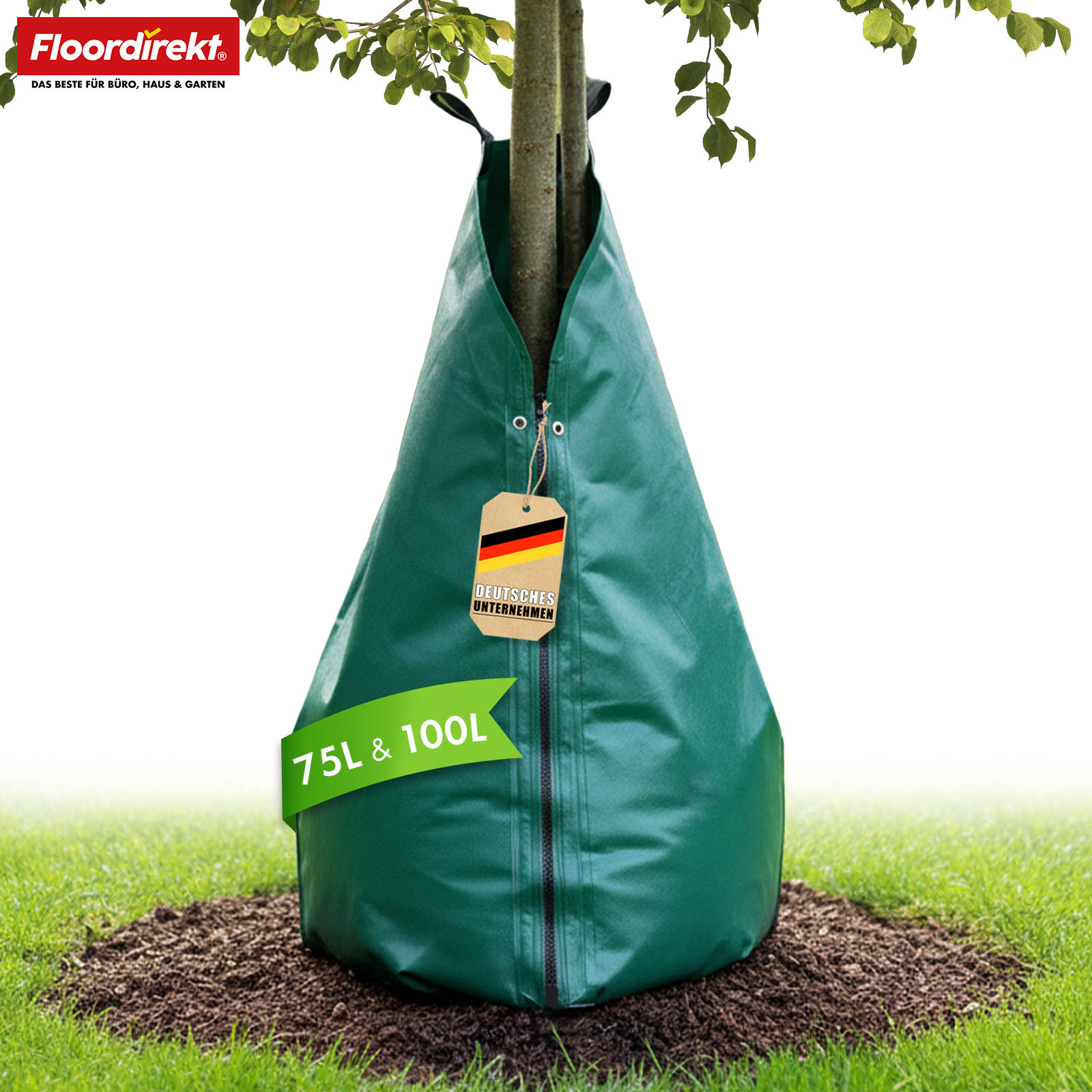 Image of Floor Direct Irrigation Bag For Trees - 75 L & 100 L - Drip System Water Bag For Watering - Reusable & Pvc Tree Bag - For Garden, Terrace & City Trees