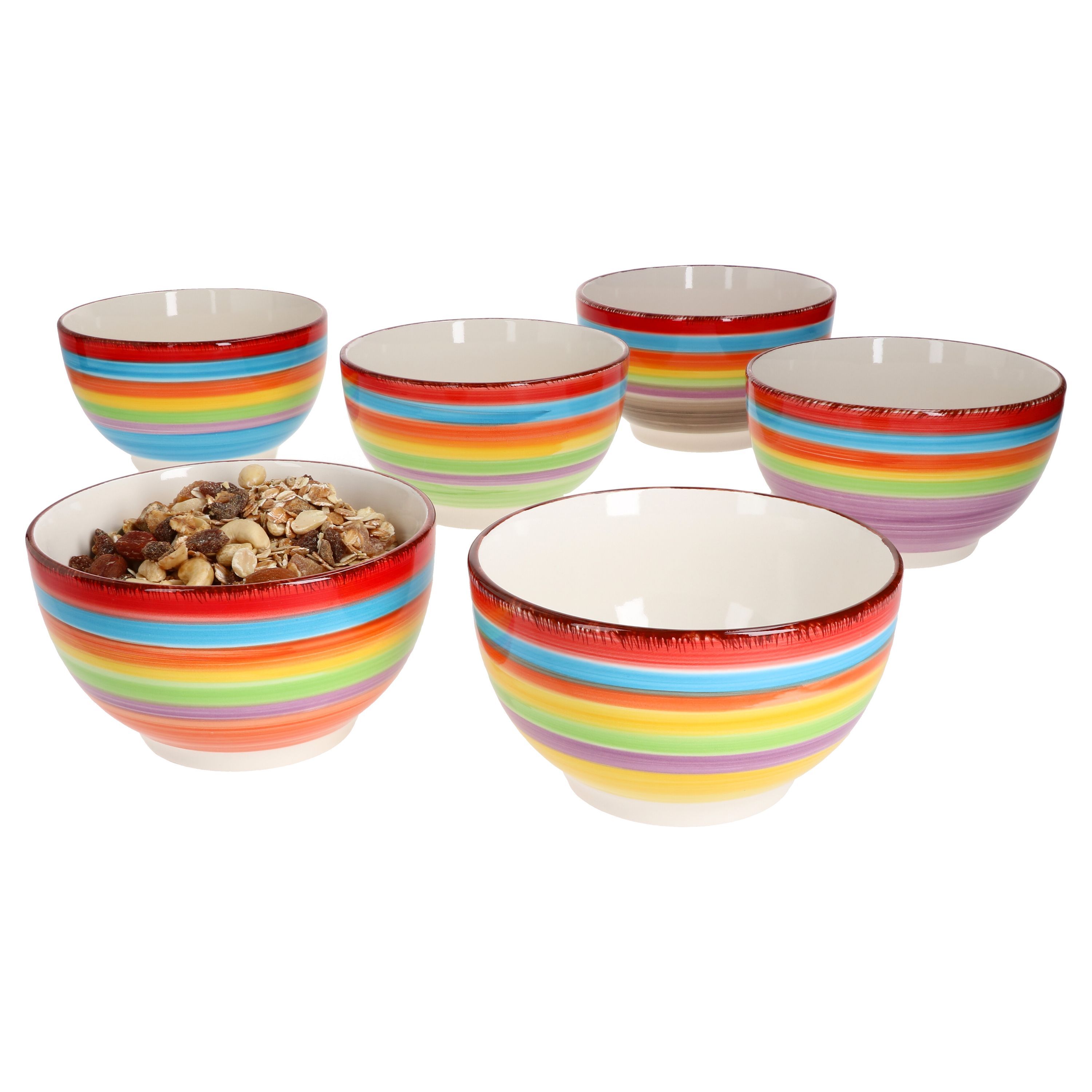 Image of 6pcs Set Of Bowls Ibiza Rainbow Summer - 24326524