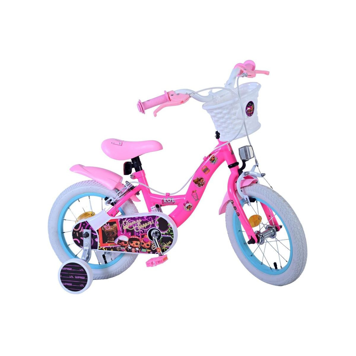 Image of 14-inch Kids' Girls' Bicycle Girls' Bike Kids' Bike Children's Bike With Rim Brake, , Mudguards, Basket, And Training Wheels Lol Surprise 25981