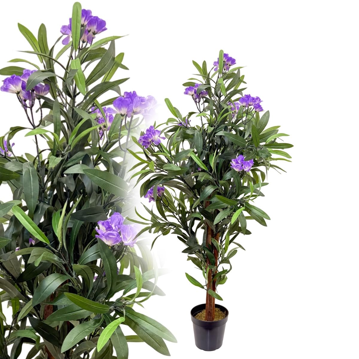 Oleander Lilac 120 Cm Artificial Tree, Lifelike Artificial Plant, Artificial Flower Decoration