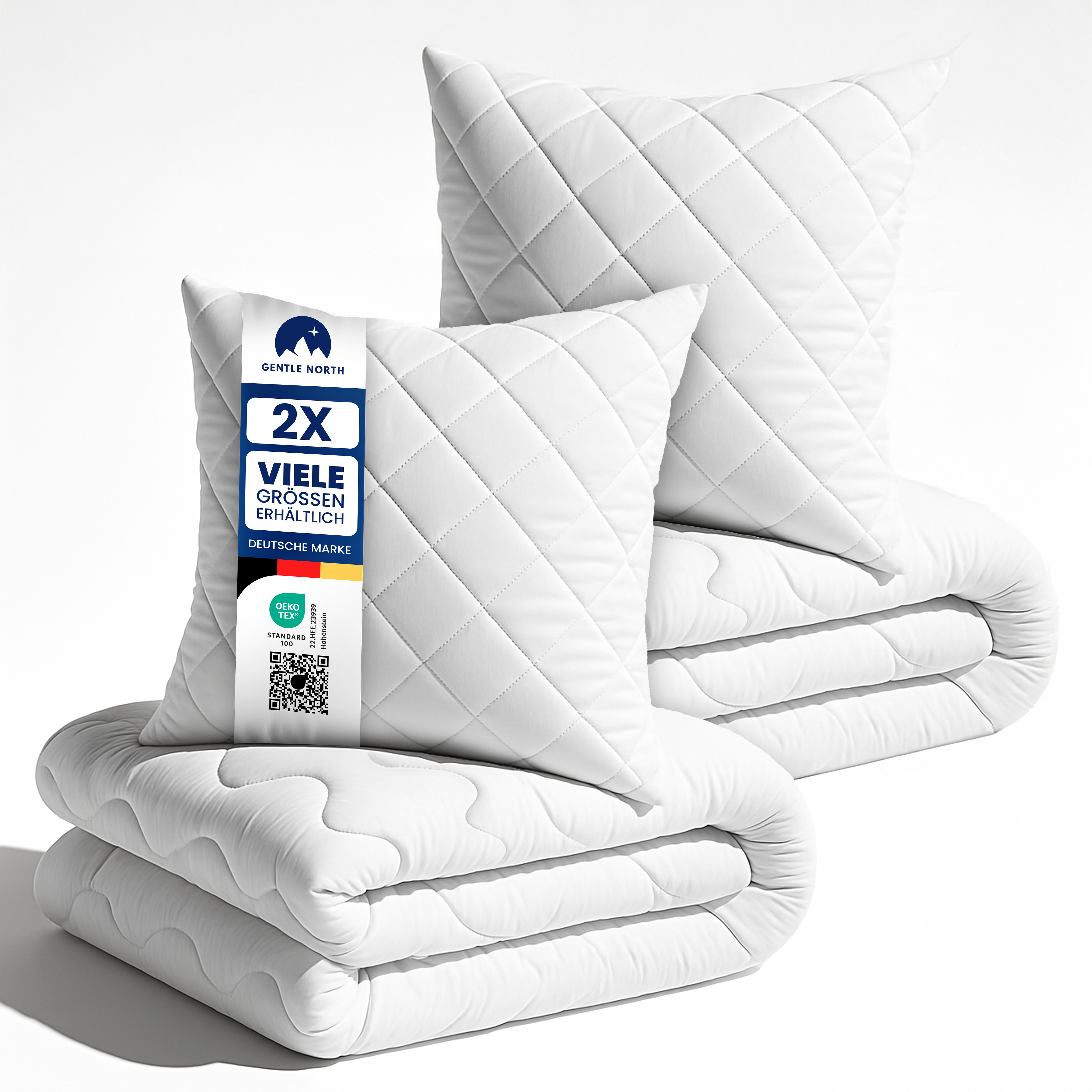 Sleep Set With 2× Duvet & 2× Pillows 80×80 Cm – Bedding Set With Breathable Duvets And Comfortable Pillows – & Machine Washable Up To 60°c