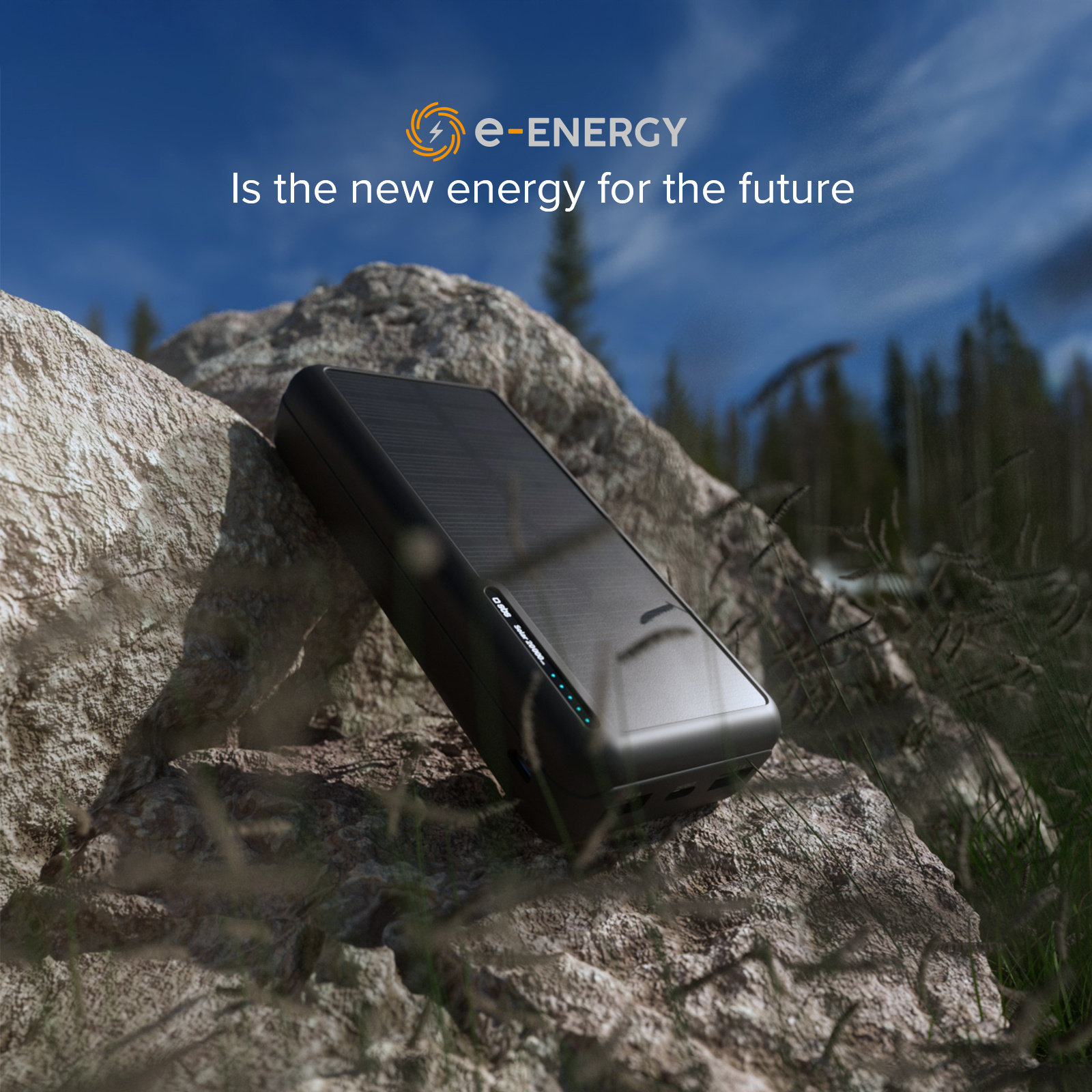 TEMU Solar PowerBank, 20.000mAh, Power Bank con Pannello Solare, Intelligent Charge (IC), LED di Carica, USB-C, USB-A, Caricabatterie Portatile da