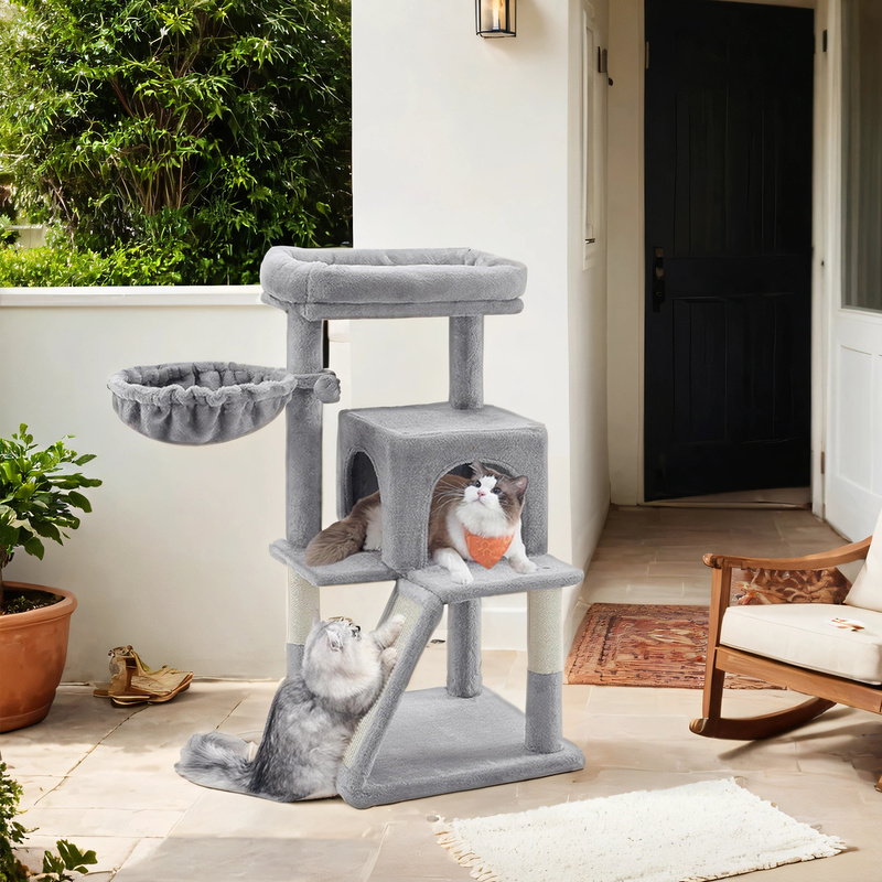 TEMU Árbol para Gatos Pequeños, con Plataforma Extendida, Rascador y Barandilla