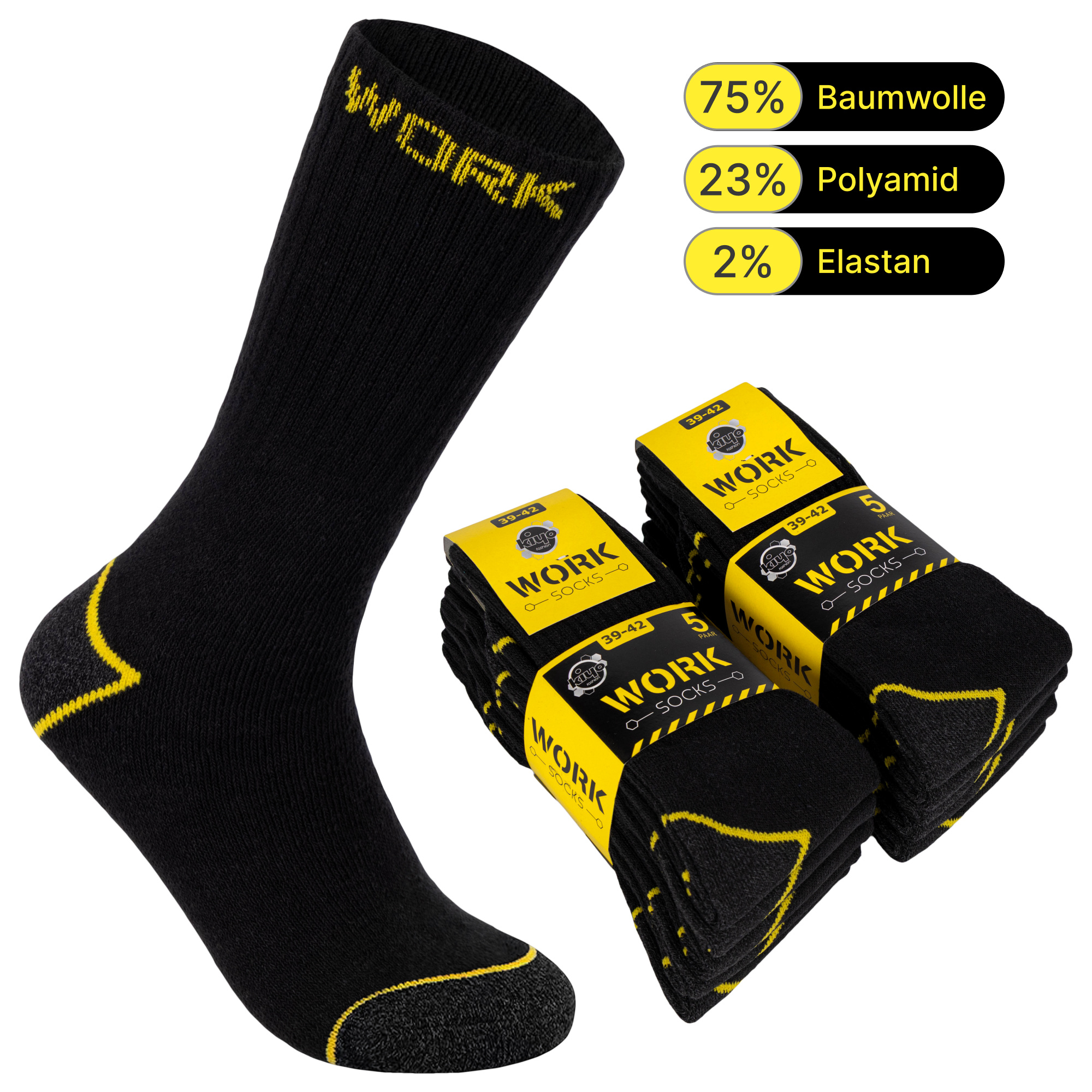 Image of Men's Work Socks (5/ 20 Pairs) Work Cotton Socks