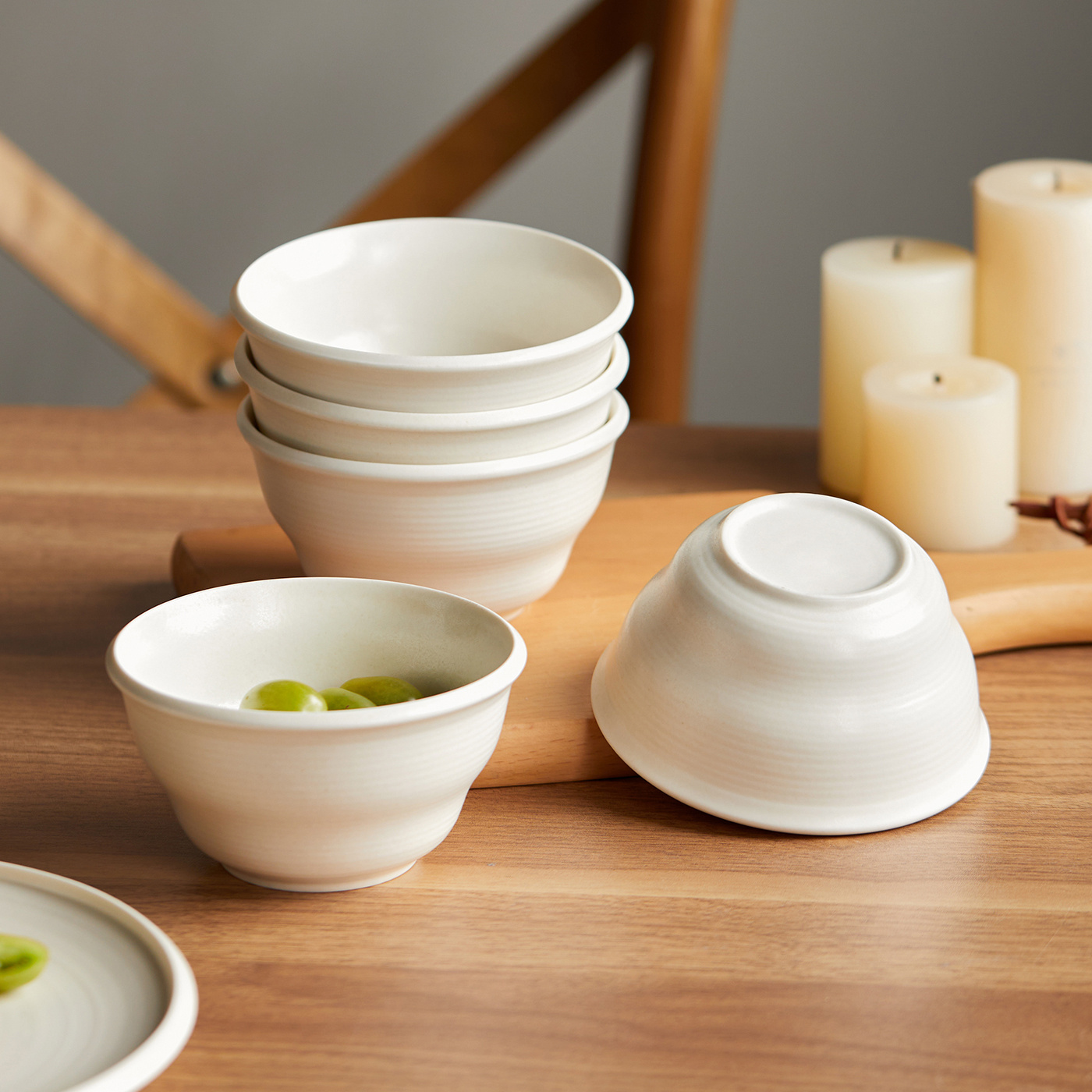 TEMU Ensemble de 6 de 4,5 pouces, Ø11,7 cm, 380 ml, service de vaisselle en céramique, bol à céréales, bol de petit-déjeuner, bol à dessert,