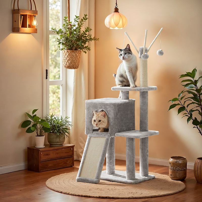 TEMU Árbol de Gato Pequeño, de Interior, Gatitos, para Rascar, de Pompón Desmontables