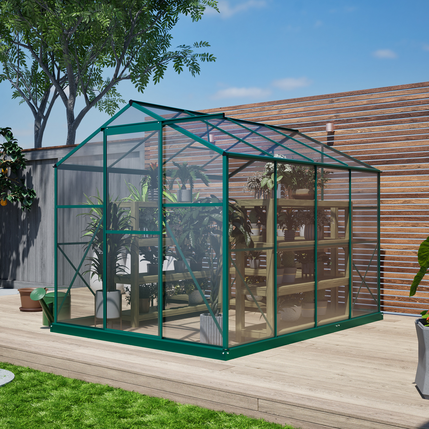E-shop Aluminium ， Garten Glashäuser 4mm Polycarbonat Sonnenschutzpanel ，Garten für die Wintergemüseanbau, Pflanzraum, Garten Gewächshaus,