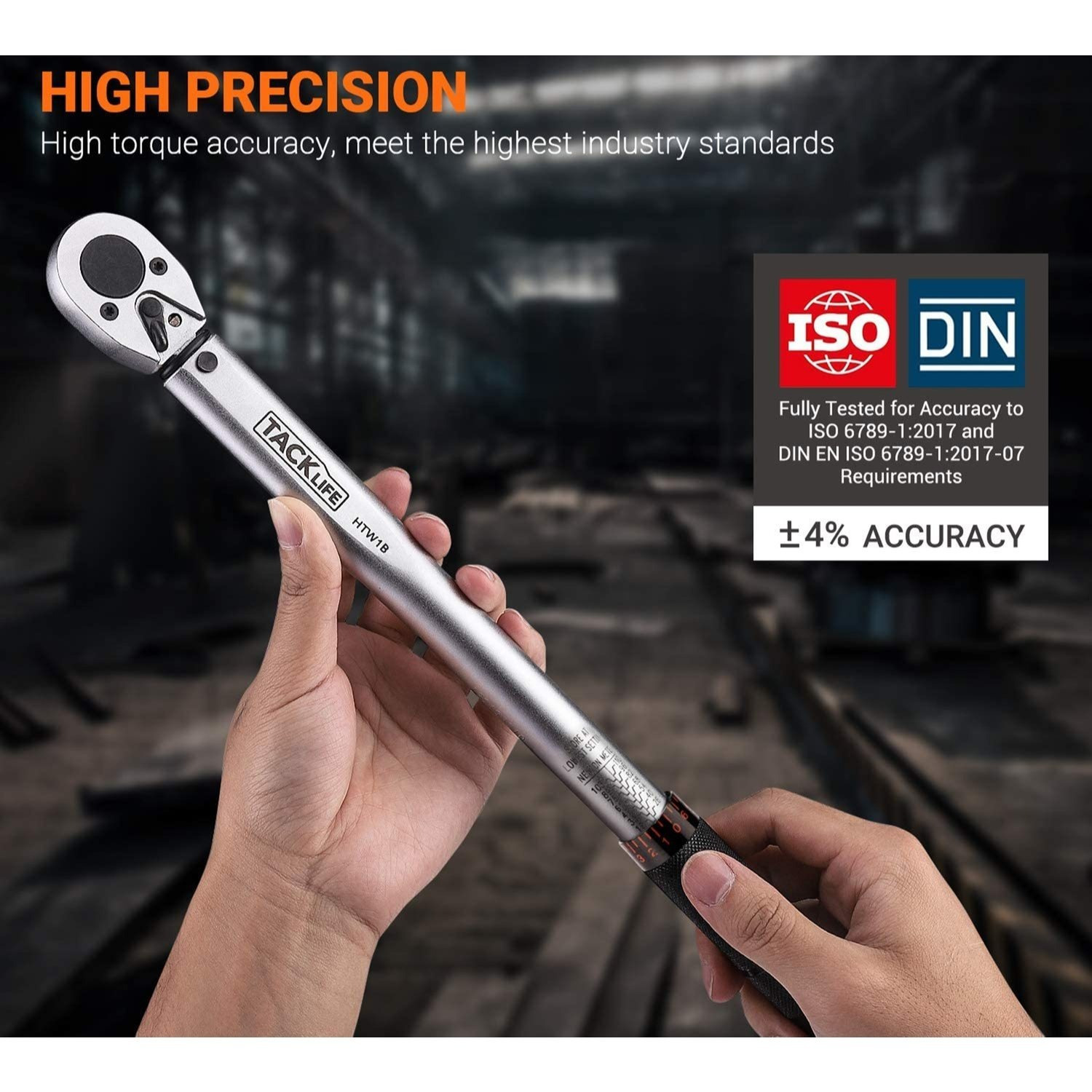 Image of Torque Wrench, Tacklife 1/4 Torque Wrench With 3/8 Adapter And Extension Bar, 5-25 Nm, ± 4% Accuracy, Suitable For Bicycle & Motorcycle - Htw4b
