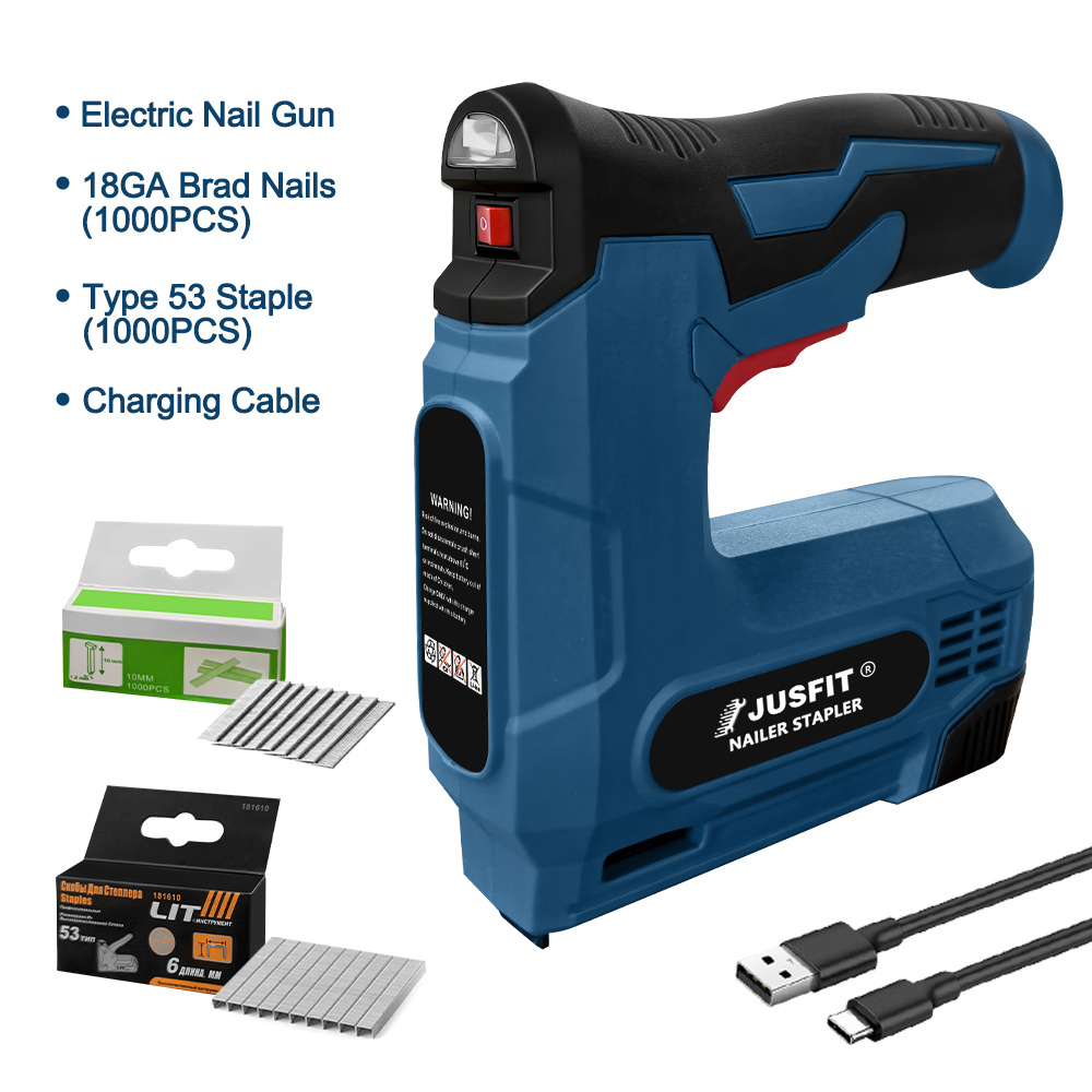 TEMU Machine Only, Professional Cordless Electric Nail Gun | Cordless Nail Gun, Usb Rechargeable Electric Staple Gun, 2-in-1 Brad Nailer & Stapler
