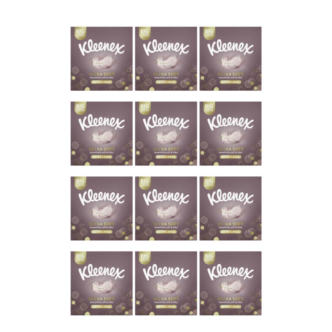 TEMU Pack Of 12 - Kleenex Ultra Soft & Silky Extra Large Tissues 40 Sheets