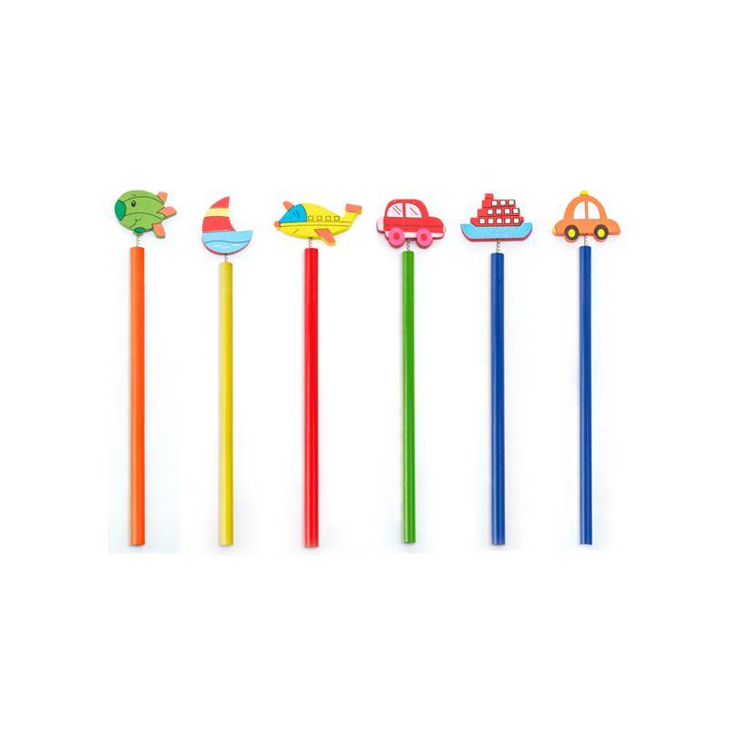 TEMU 24 Lápices de madera con divertidos diseños de medios de transportes - Regalos Baratos Niños , Comuniones