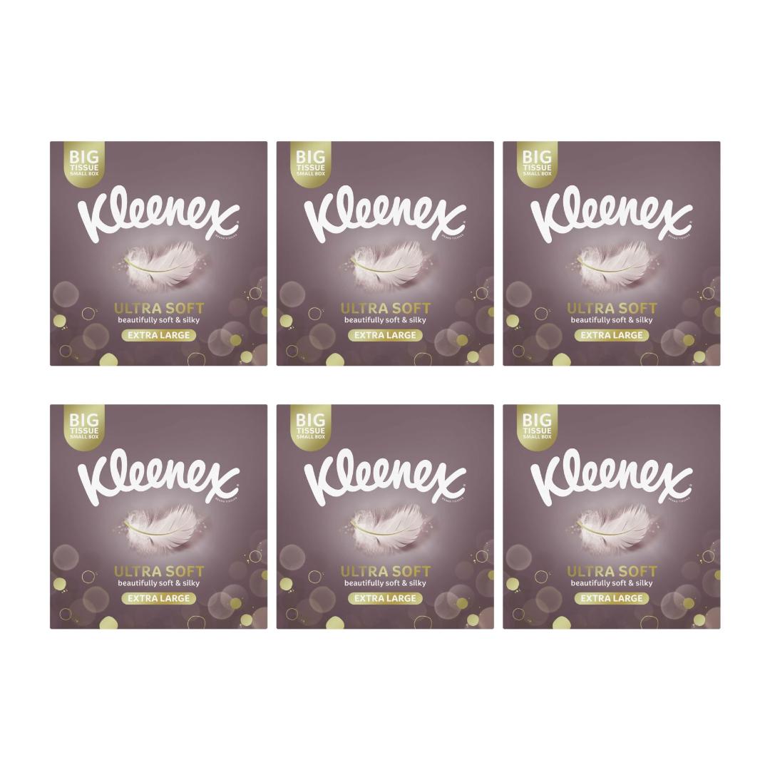 TEMU Pack Of 6 - Kleenex Ultra Soft & Silky Extra Large Tissues 40 Sheets