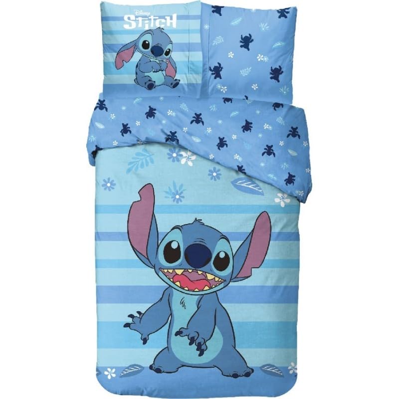 Bed Set Stitch, And Stitch Duvet Cover - 140 X 200 Cm + Pillowcase 63 Cm, 100%