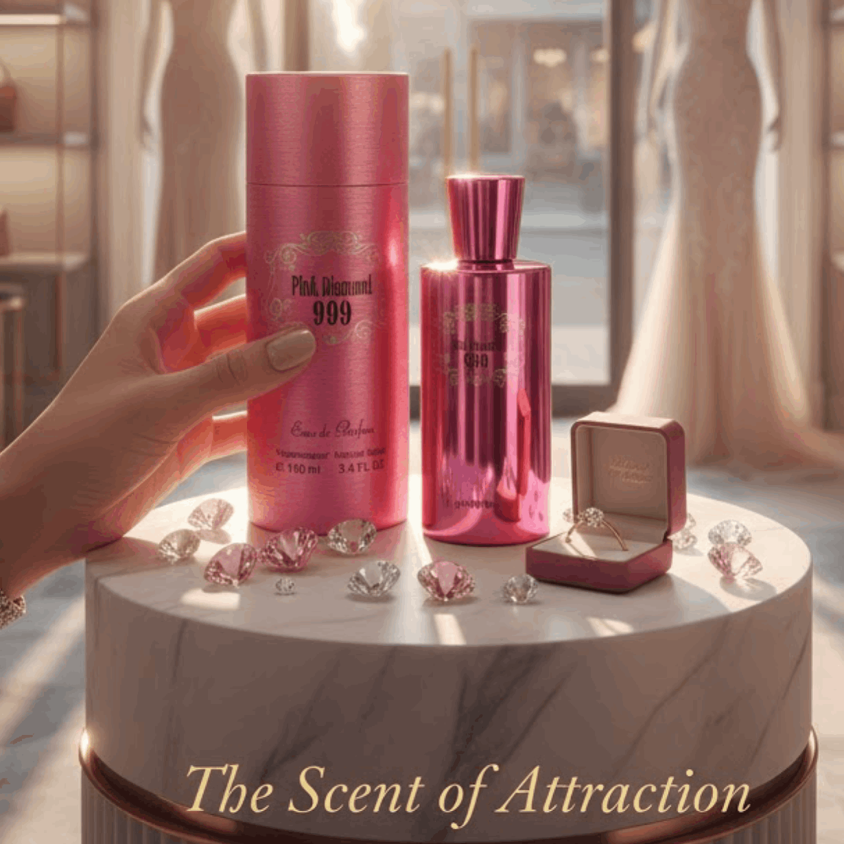 TEMU Long Pink Diamond Ladies Perfume & Fruity Notes – High Quality Fragrance For Women Edp 100ml – Elegant Spring Flower Scent Featuring , Jasmine,