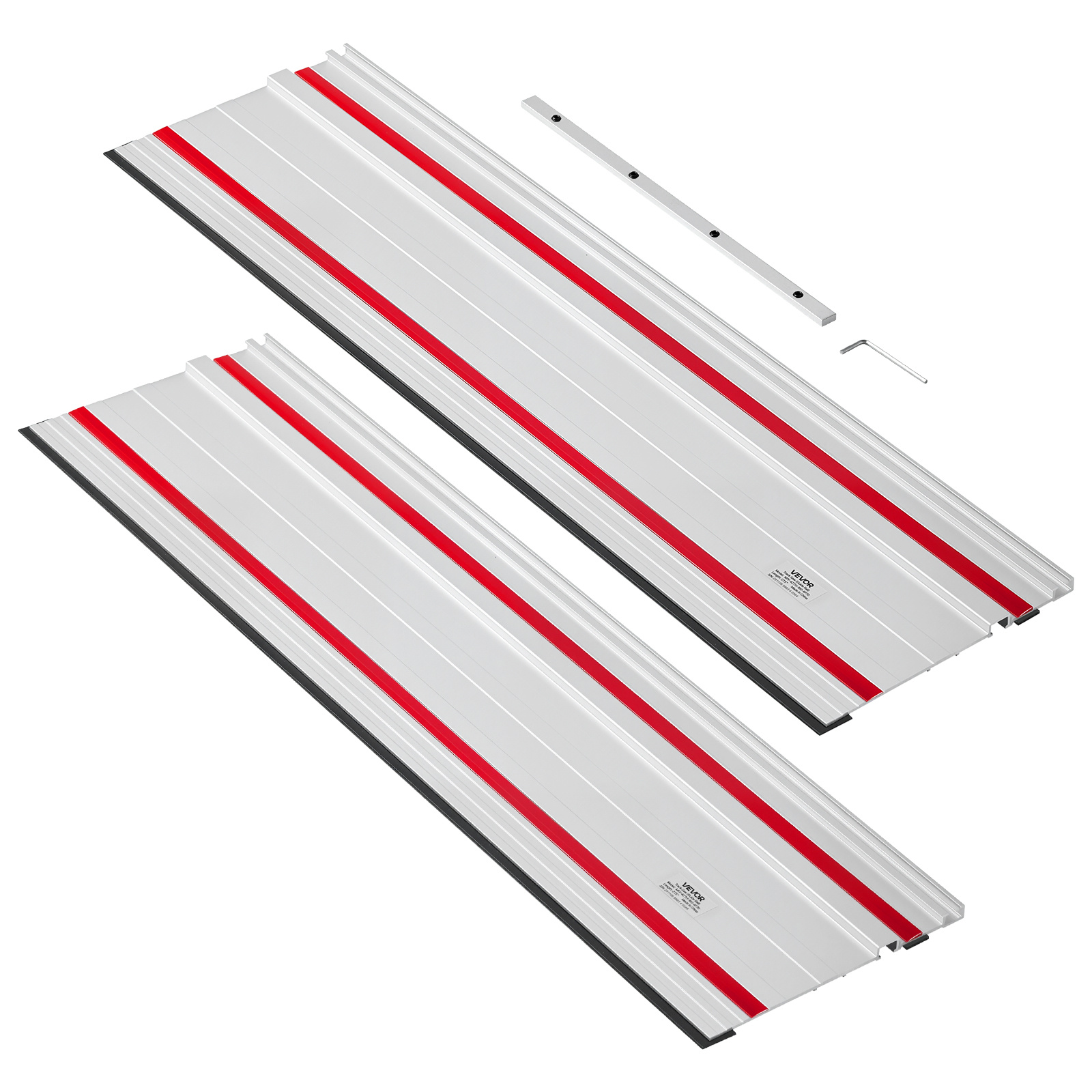 TEMU VEVOR Rail de pour scie à trace, portée de coupe de 1397 mm, kit comprenant 2 rails de extrudés en aluminium de 698,5 mm et 1 connecteur,