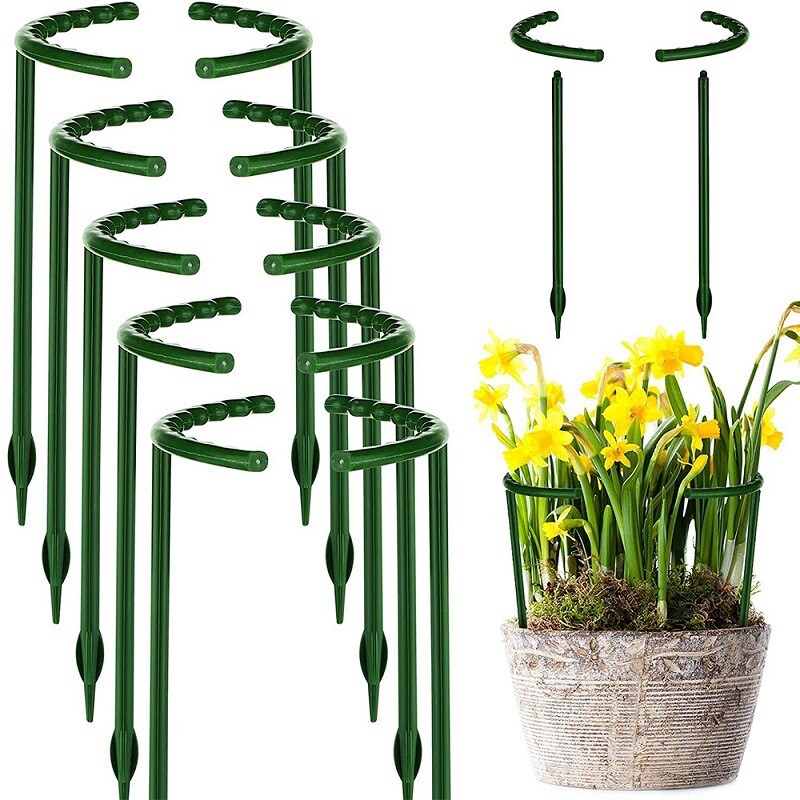 10x half round plant supports stake   plant   for garden indoor outdoor use balcony assembly for shrubs herbs flowers grasses decorative