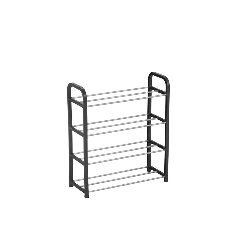 Image of Shoe Rack For Up To 8 Pairs Of Shoes, 40x19x56 Cm, Shoe Storage Shelf, Easy Assembly - No Drilling Required - Simply Snap