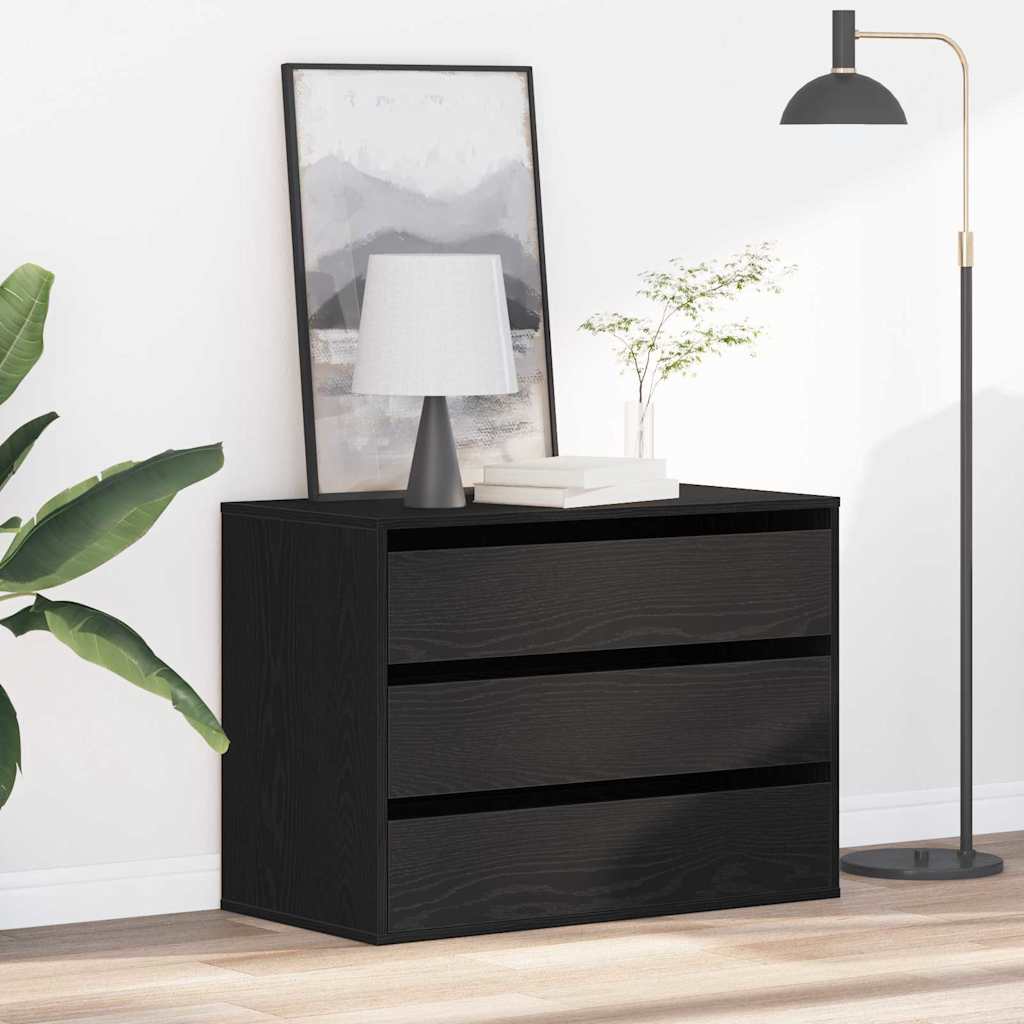 Image of Vidaxl Corner Chest Of Drawers 80 X 41 X 58 Cm Wood Composite With 3 Drawers For Bedroom Storage And Organization Traditional Handles Furniture Unit 3