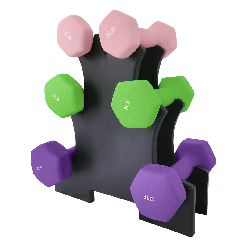 Image of Dumbbell Weight Set For Women, Hex Neoprene Coated Dumbbell Sets, Hand Weight Set For Home Gym In Pairs, 3/5/8lbs
