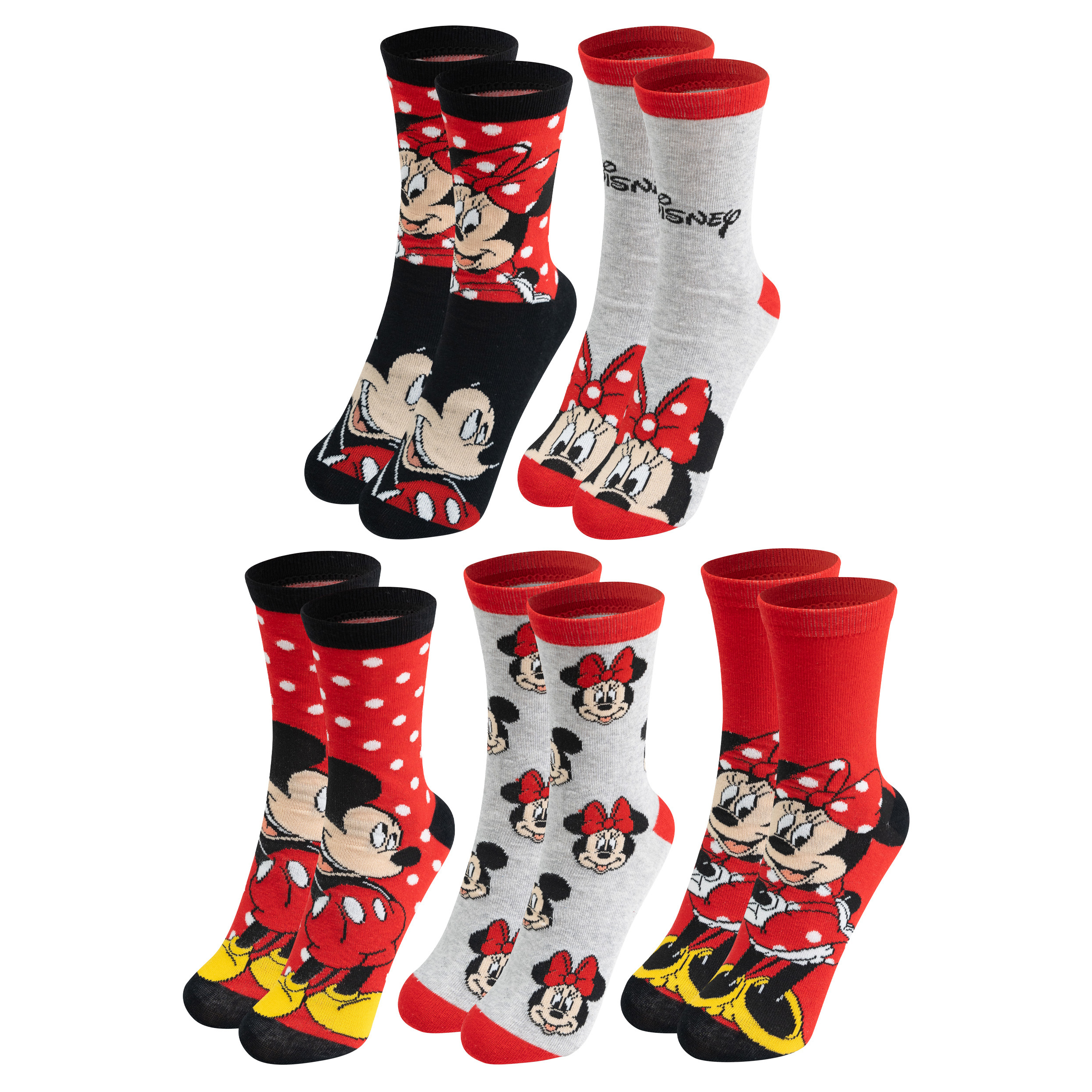 E-shop Disney Minnie & Mouse Socken für Damen - Frauen Sneaker Strümpfe 38-43 (5er Pack)