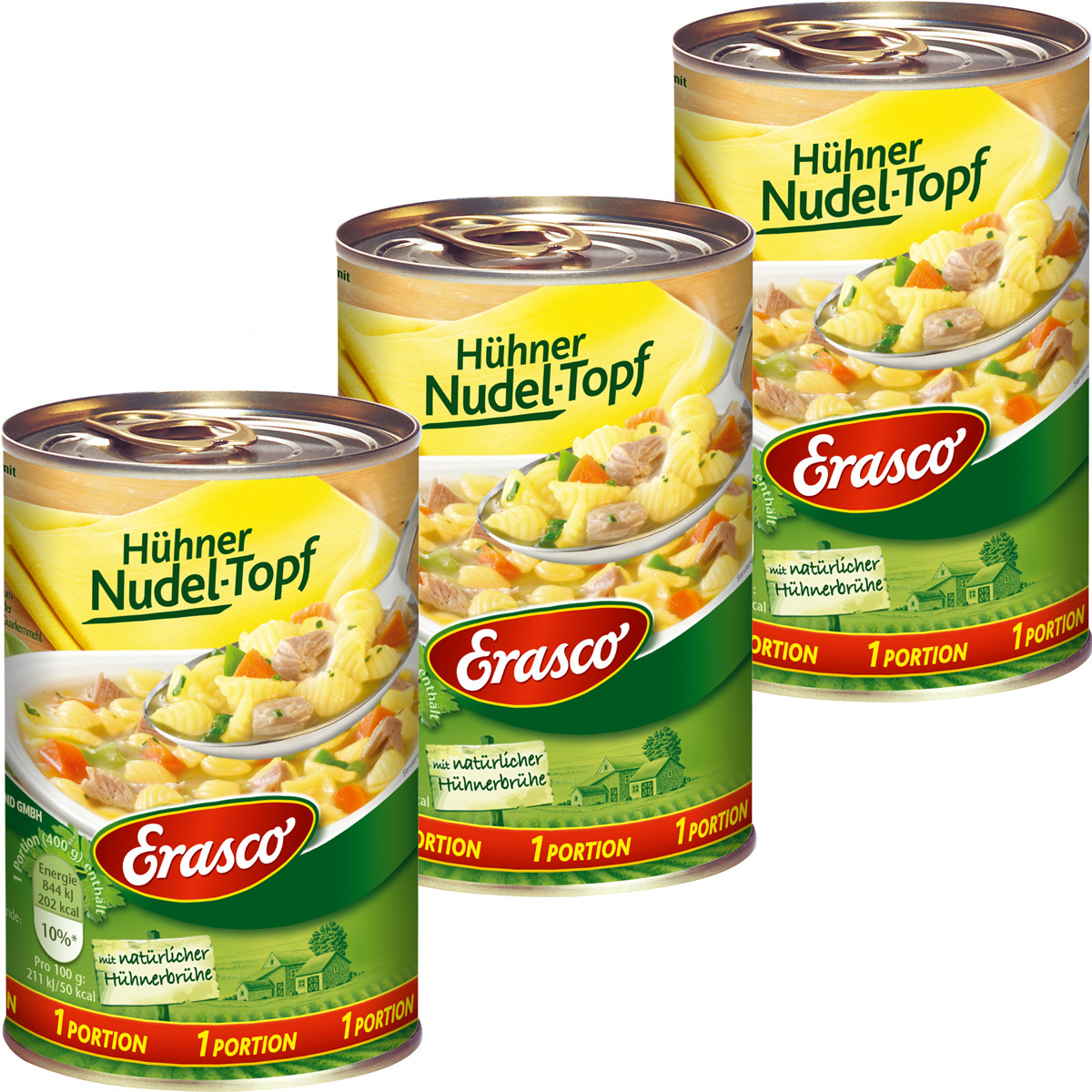 Scrape Chicken Noodle Pot With Tender Chicken Meat And Noodles 400g 3-pack