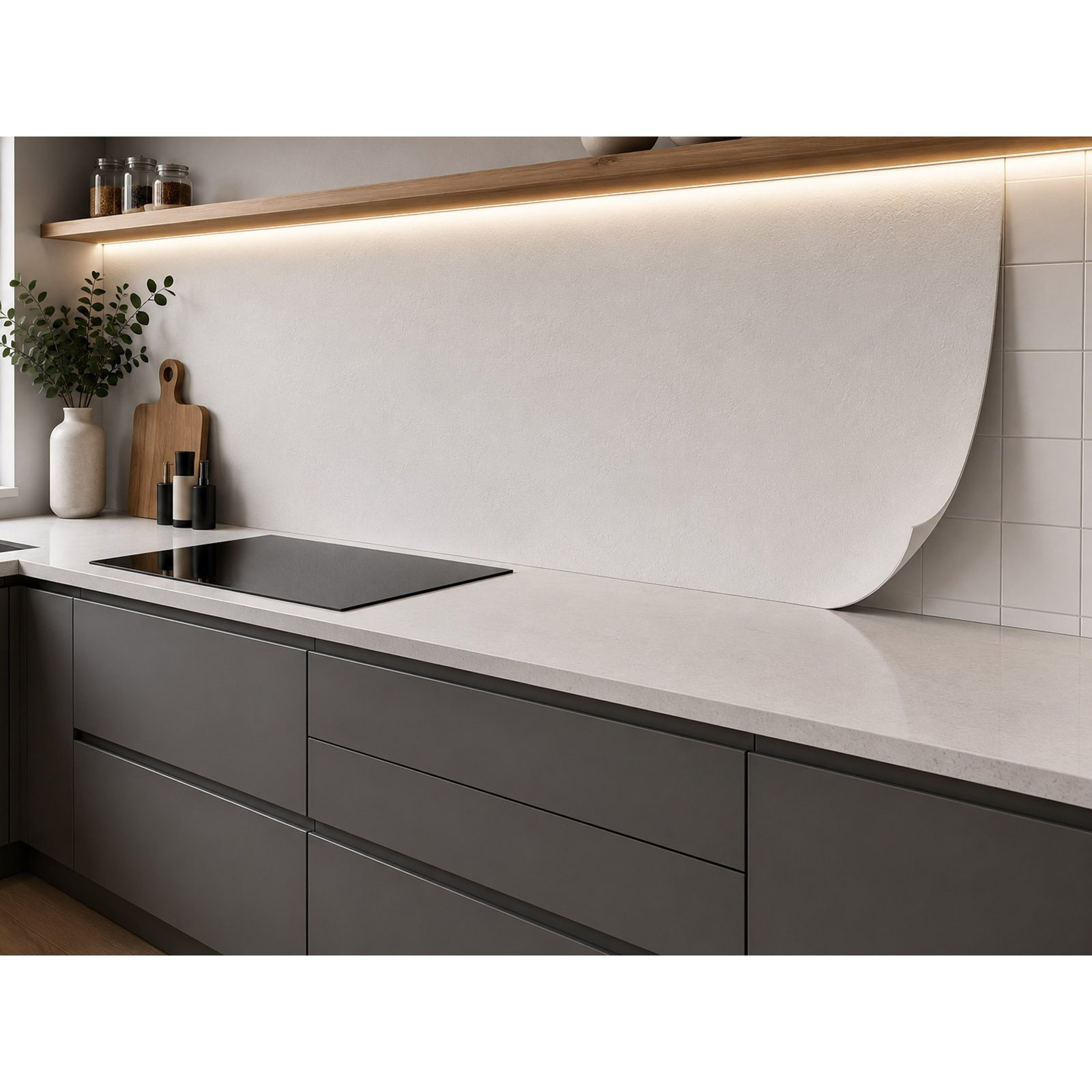 Image of Self-adhesive Kitchen Panel – Light Concrete, 60 X 280 Cm