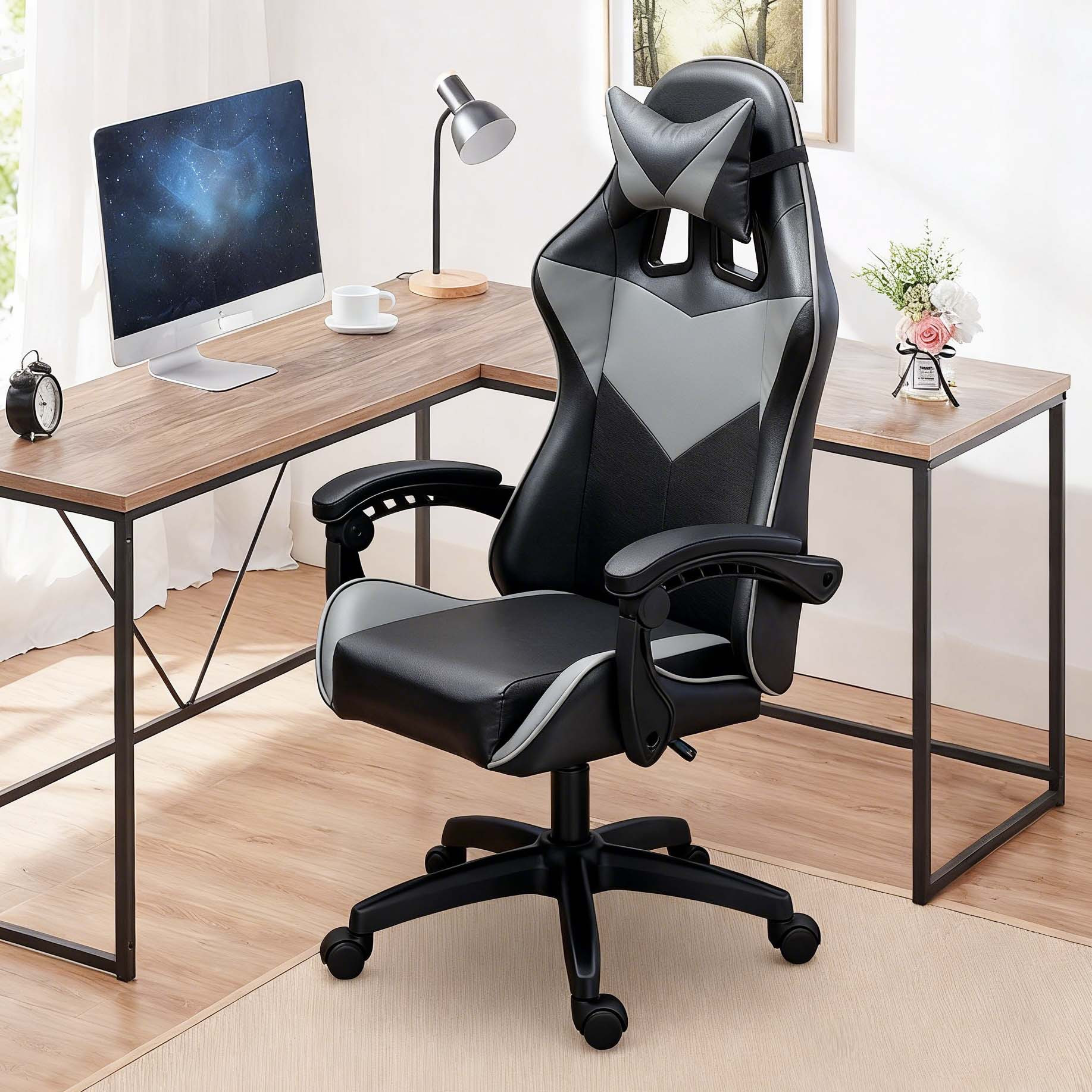 Ergonomic Gaming Chair, Adjustable Height and Lumbar Support