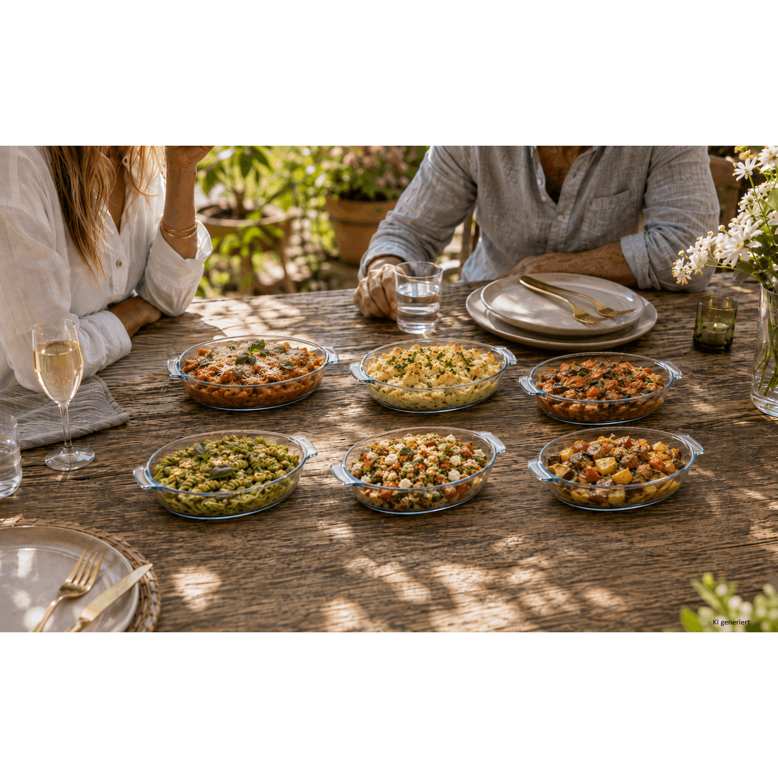 Image of 6-piece Set Of Oval Air Fryer Dishes, Borcam Glass, 400ml With Handles For Casseroles, Vegetables, Desserts, Mini Cakes, Heat Resistant Up To 240°c