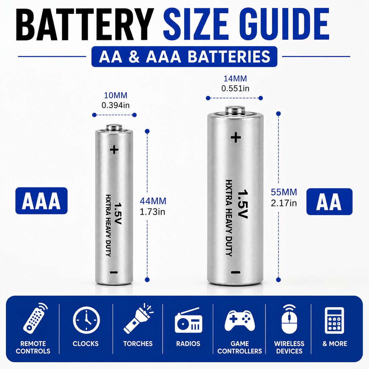 AA & AAA Batteries Mixed Pack, Long Lasting 1.5V