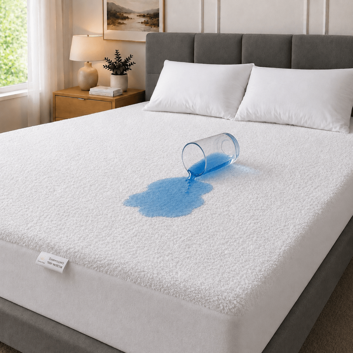 TEMU 1pc Waterproof Mattress Topper In Sponge, Sheet With Corners For Colored Mattress, Soft, Breathable, Comfortable And Noiseless, Mattress Topper