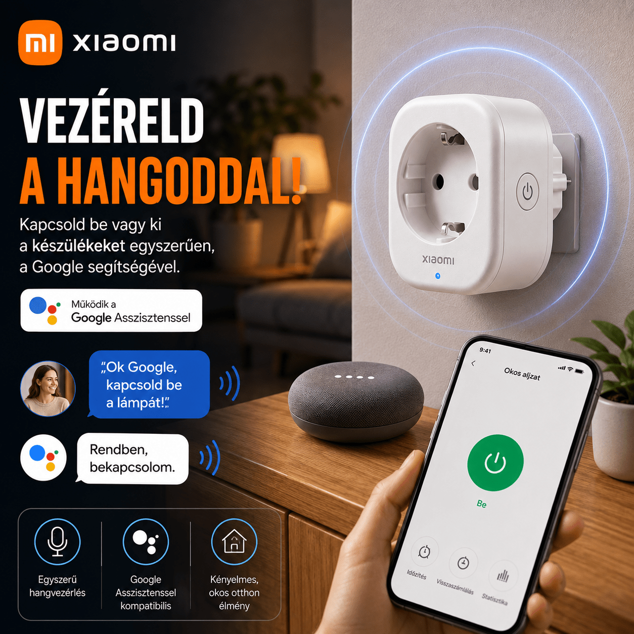 xiaomi   2 wi-fi slimme stekkerdoos – afstandsbediening via xiaomi  , google spraakbediening, intelligente timer en aftimer,   bewaking van energieverbruik, geheugen voor schakelstatus bij stroomuitval, detectie van overstroom en oververhitting, directe app-meldingen, vuurvaste behuizing, compact en ruimtebesparend ontwerp – praktische oplossing voor slimme bediening van lampen, waterkokers, luchtbevochtigers en   traditionele huishoudelijke apparaten