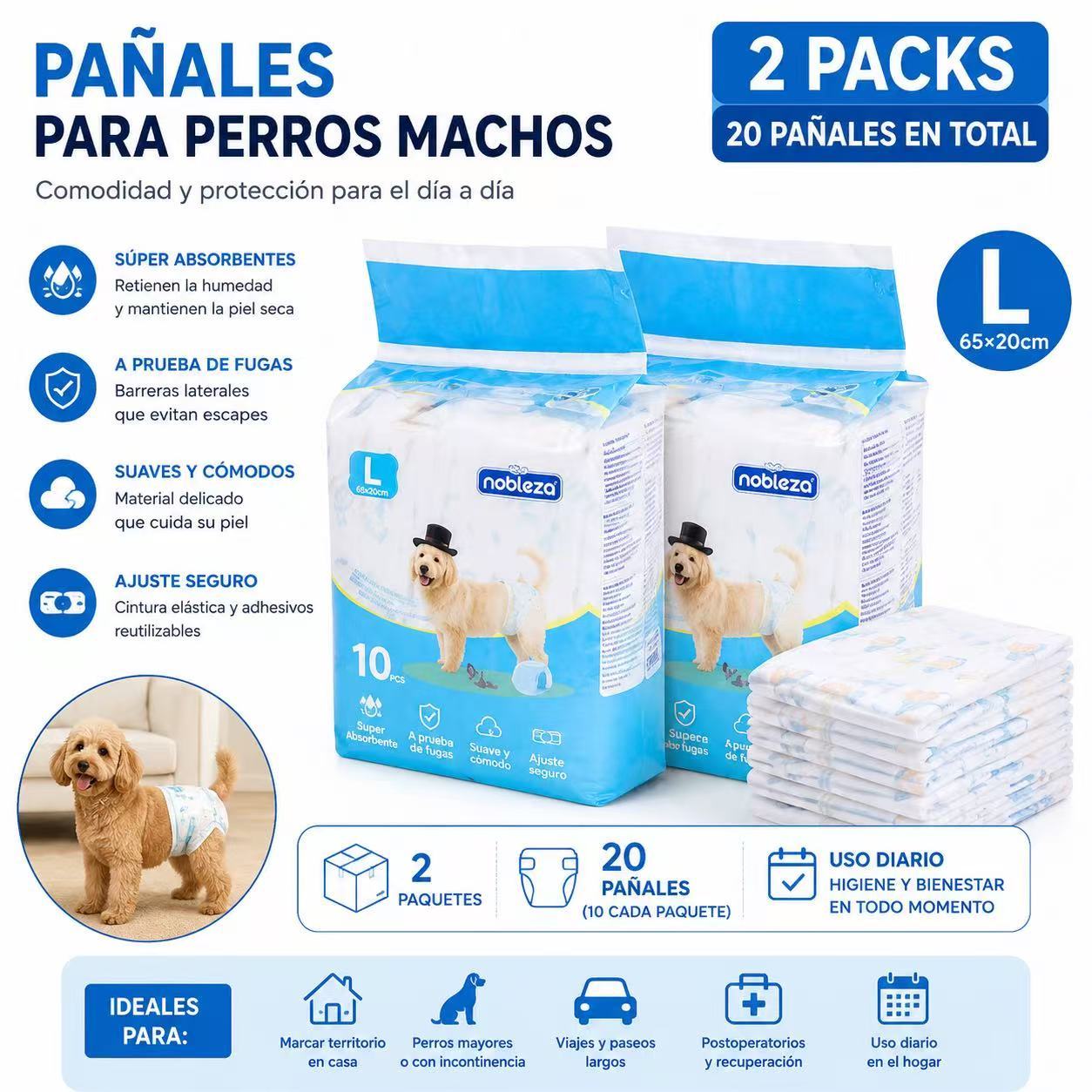 TEMU 20 Pañales para perro talla S/M/L/XL