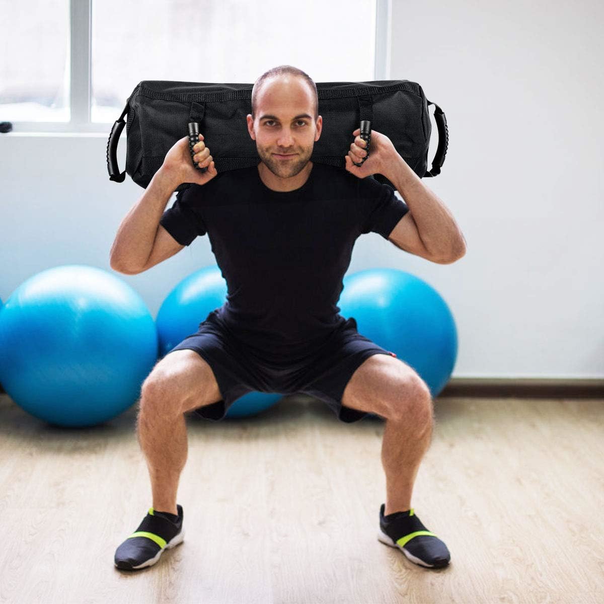 27 Kg Heavy Duty Adjustable Training Sandbag Of 1680d Oxford Cloth, 500d Pvc Net Cloth, With 6 X 4.5 Kg Filling Sandbag, Handle For Weight Lifting, Exercise, Fitness
