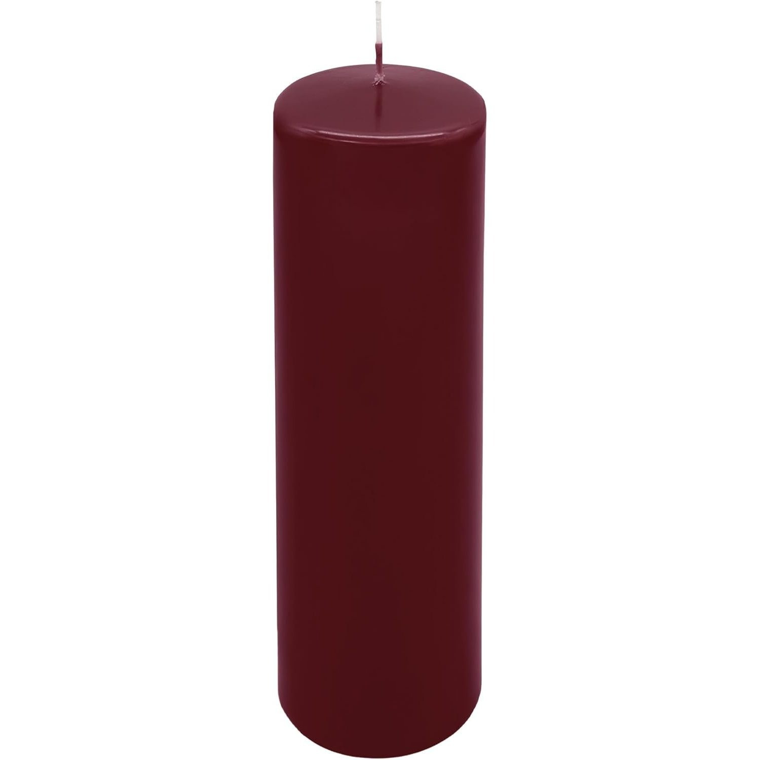 Image of Xl Lantern Candle, Burgundy Red, H 25 Cm | Unscented